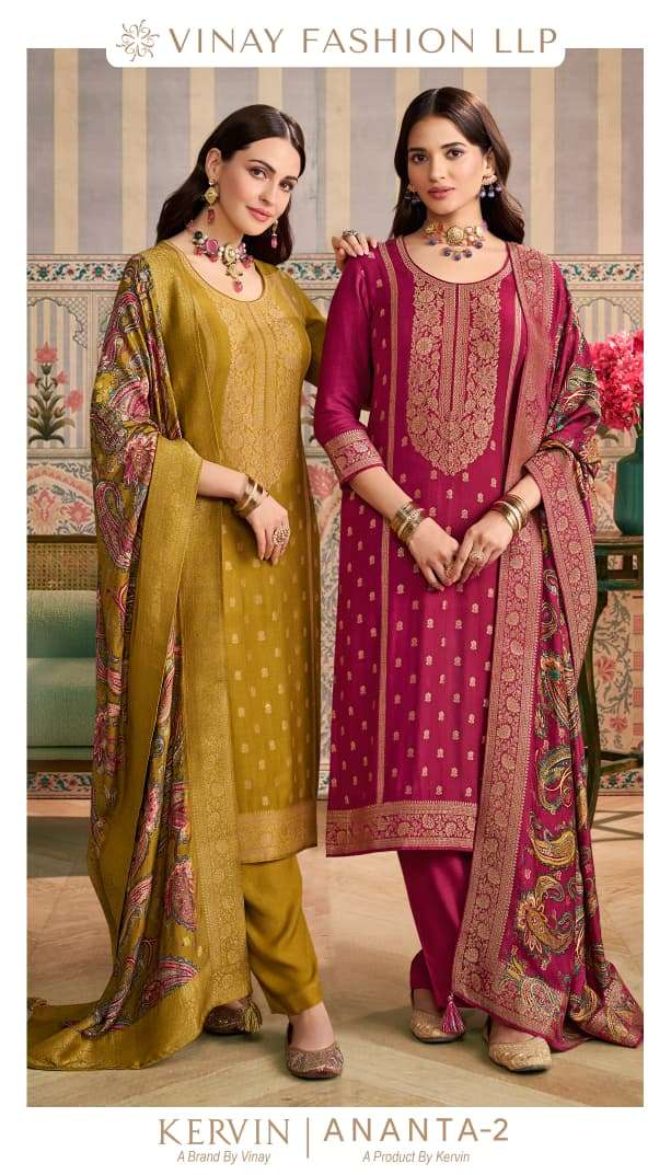 ananra vol-2 by vinay fashion 76111-76116 series latest designer pashmina jacquard salwar kameez wholesale price surat