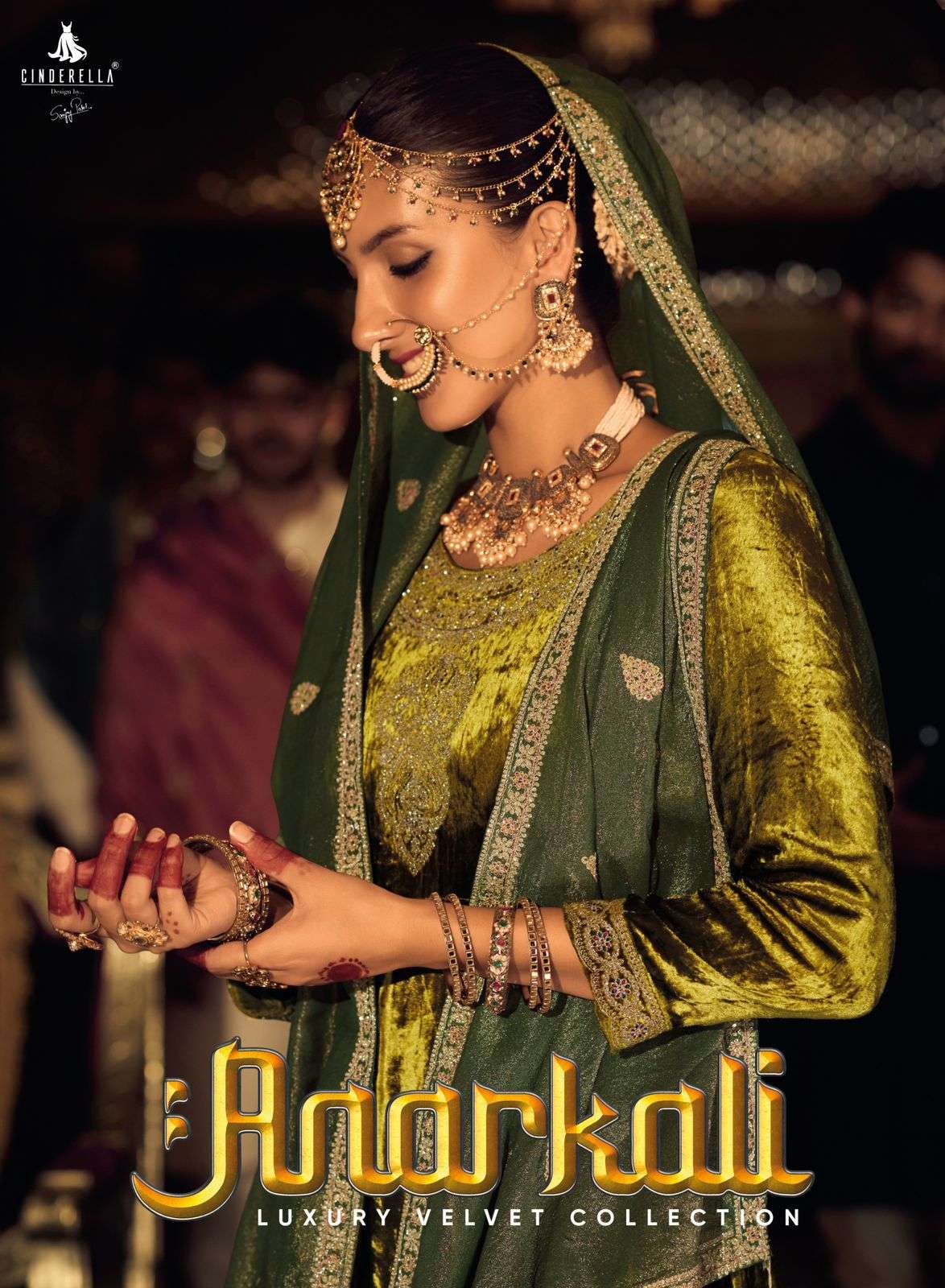 anarkali  by cinderella 10811-10816 series exclusive designer embroidered velvet salwar kameez wholesale price surat