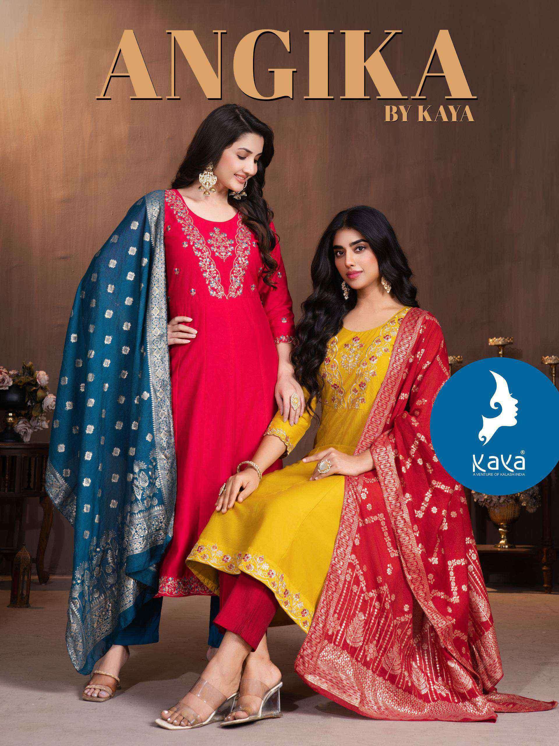 angika by kaya designer anarkali srtyle readymade salwar kameez wholesale price surat