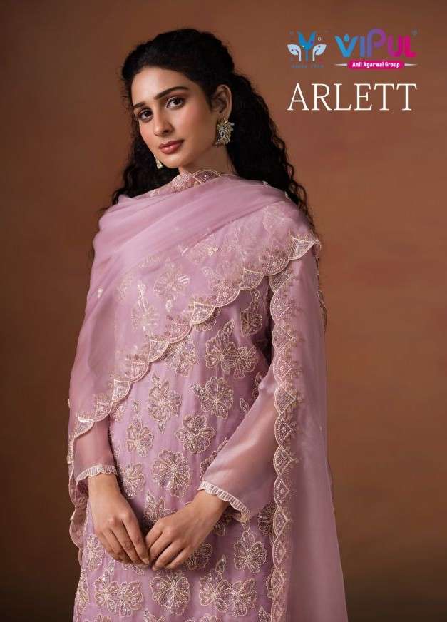 Arlett by vipul fashion 6461-6466 series fancy beads work embroidered orgazna salwar kameez wholesale price surat