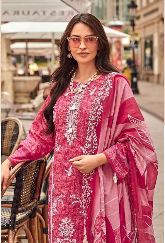 bin saeed vol-14 by jihan 3515-3518 series heavy embroidered lawn pakistani suit wholesale price surat