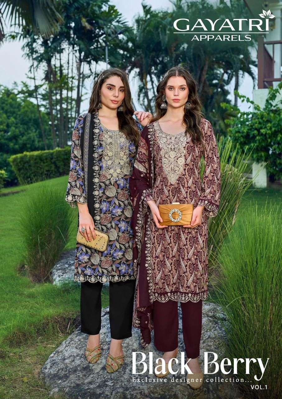  black berry vol-1 by gayatri 1001-1008 series viscose rayon salwar kameez wholesale price surat