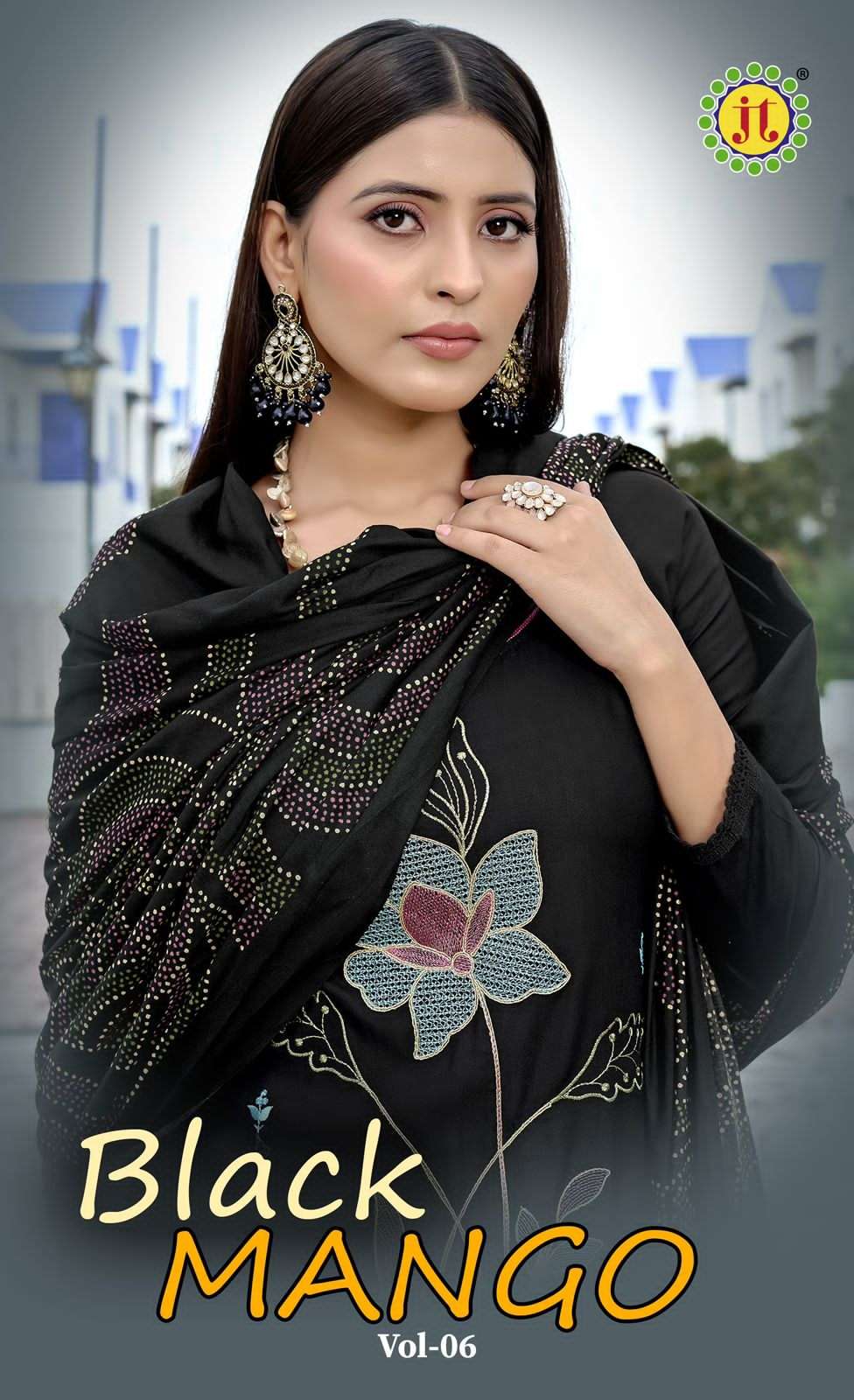 black mango vol-6 by jamatmal 6001-6005 series rayon salwar kameez wholesale price surat