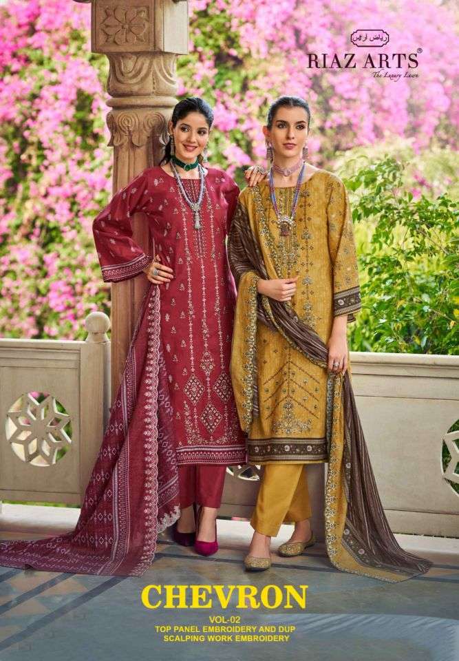chevron vol-2 by riaz arts 101-108 series fancy embroidered digital printed salwar kameez wholesale price surat