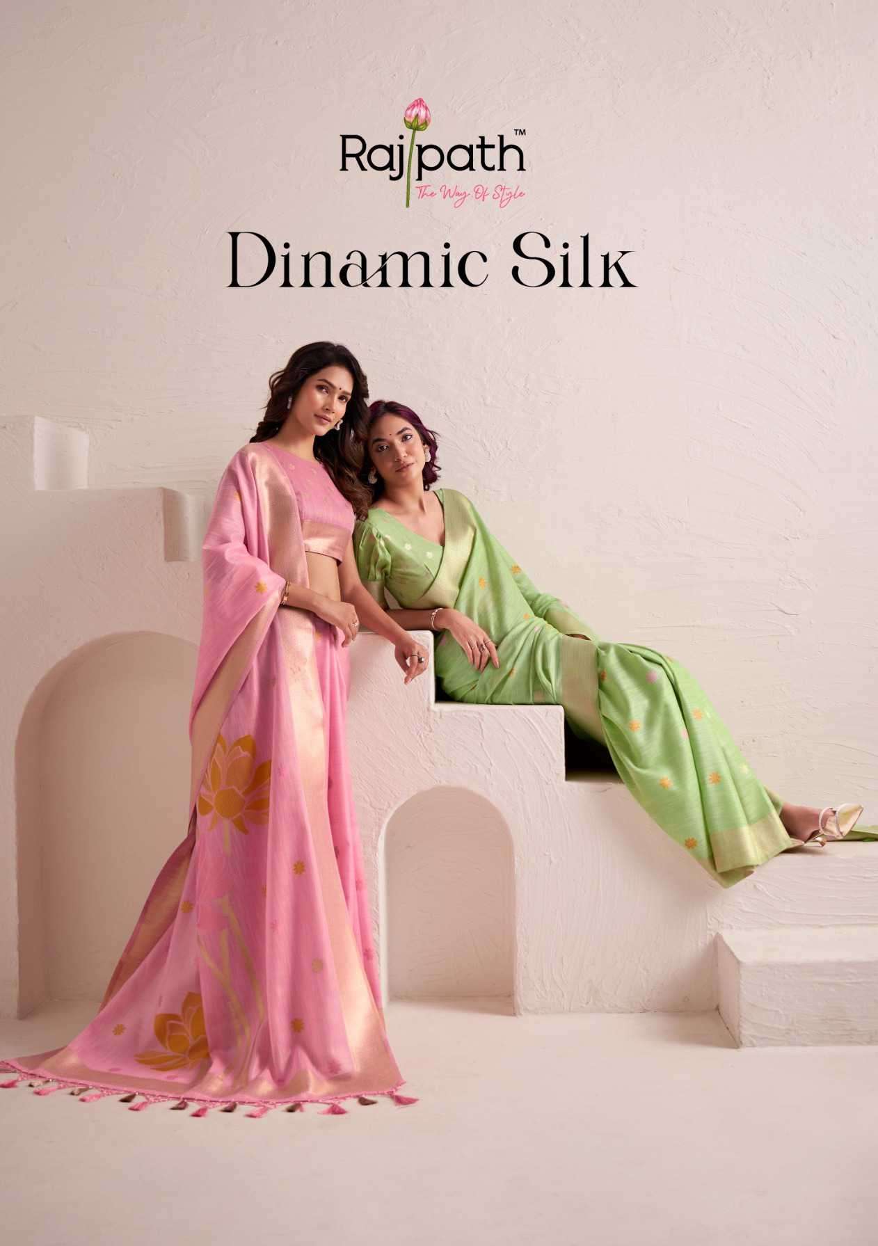 dynamic silk by rajpath 492-497 series party wear linen saree wholesale price surat