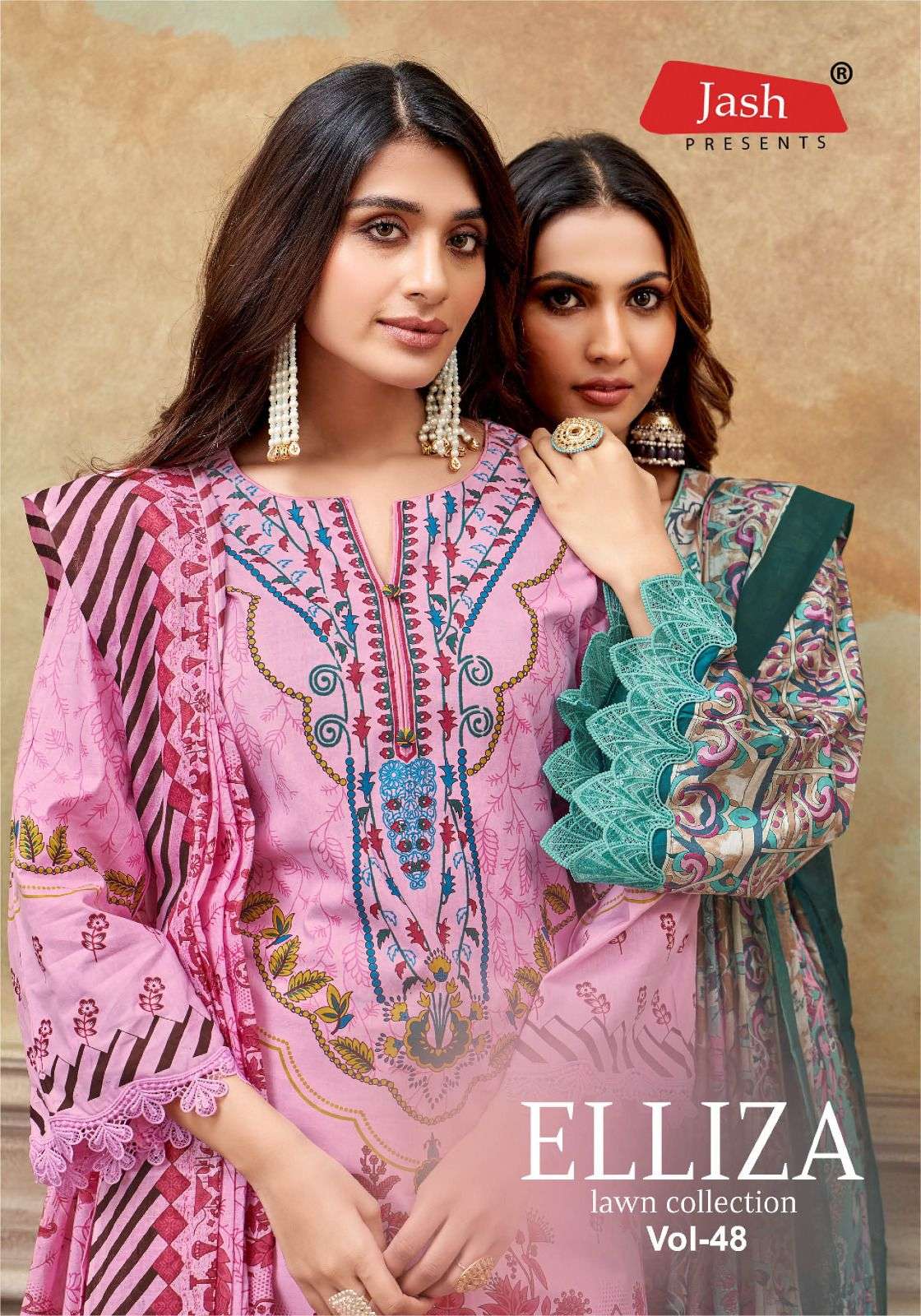 elliza vol-48 by jash 48001-48010 series oure cotton pakistani salwar kameez wholesale price surat