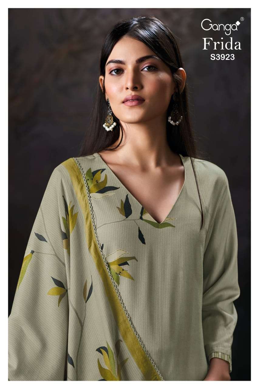 frida 3923 by ganga exclusvie designer party wear wool pashmina salwar kameez wholesale price surat