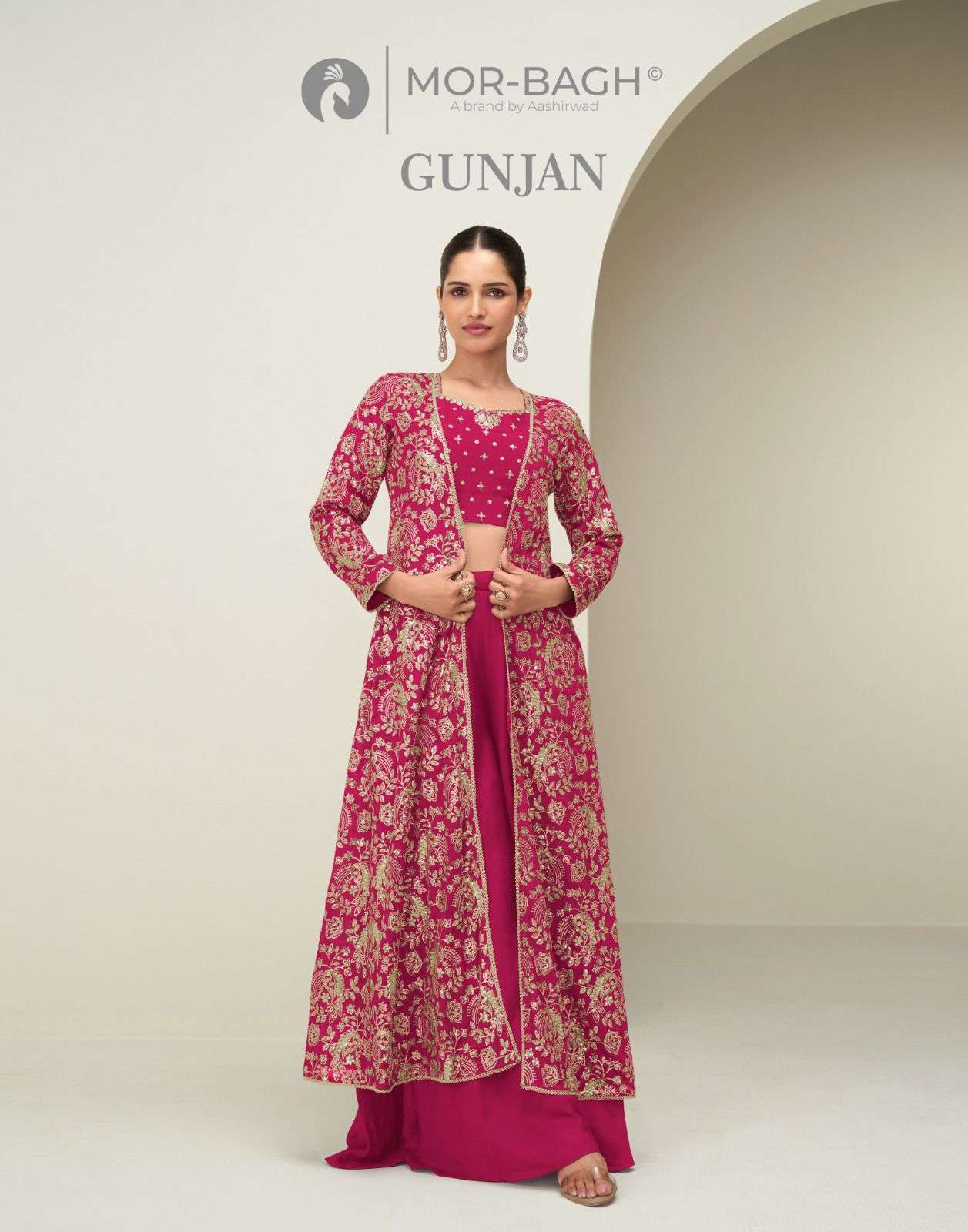 gunjan by aashirwad creation 10475-10478 series chinon silk readymade collection wholesale price surat