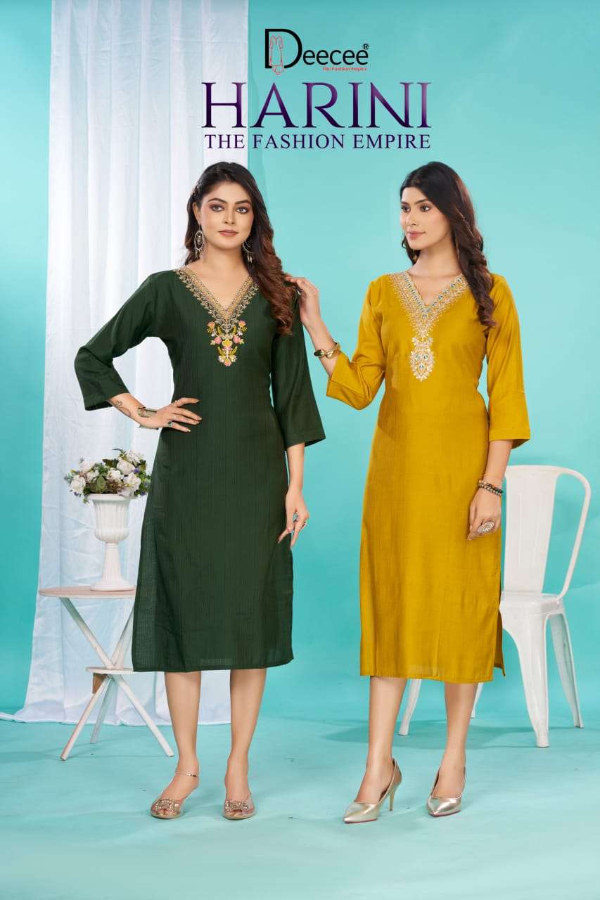 harini by deecee latest designer casual wear readymade kurti wholesale price surat
