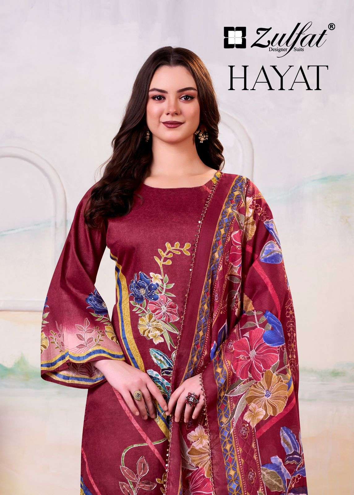 hayat by zulfat designer suit colors jam ctton latest designer suit wholesale price surat