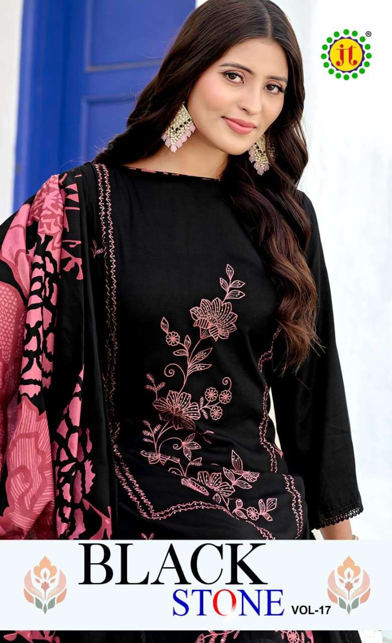jamatmal black stone vol-17 17001-17005 series rayon sequence embroidered suit wholeslae price surat