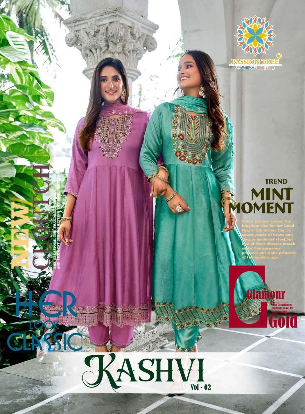 kashvi vol-2 by passion tree 2001-2008 series vichitra silk anarkali style kurti wholesale price surat