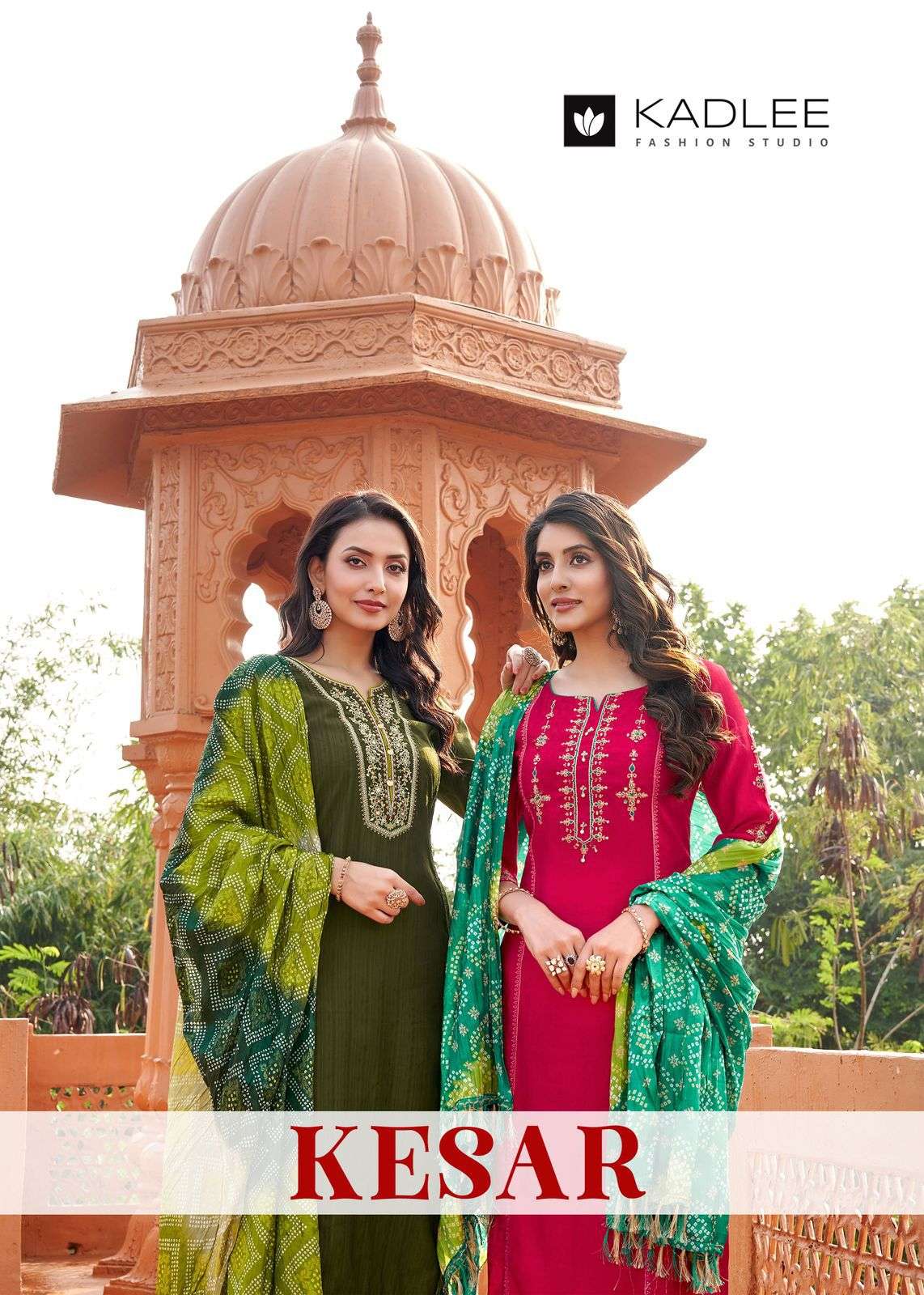 kesar by kadlee 1001-1004 series fancy thread work with handwork viscose readymade salwar kameez wholesale price surat