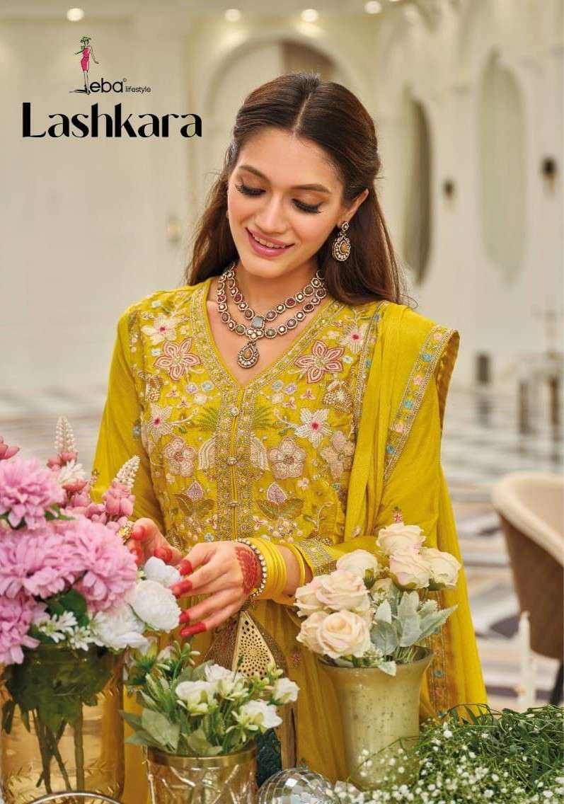 lashkara by eba lifestyle 2161-2163 series heavy chinon with embroidered readymade salwar-kameez wholesale price surat
