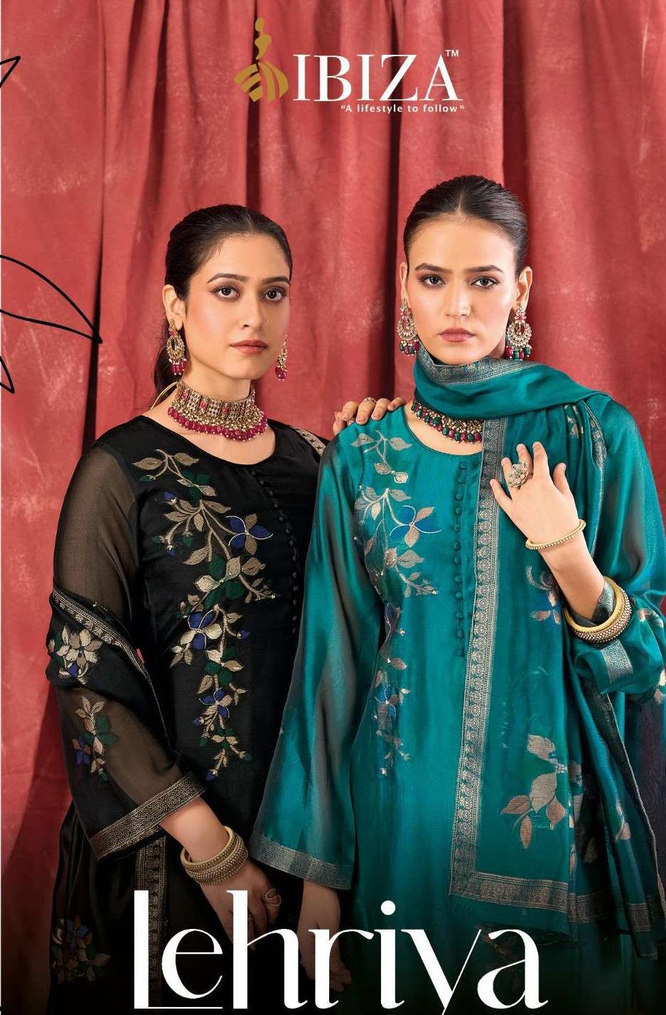 lehriya by ibiza lifestyle 2441-2444 series fancy handwork banglory silk salwar kameez wholesale price surat