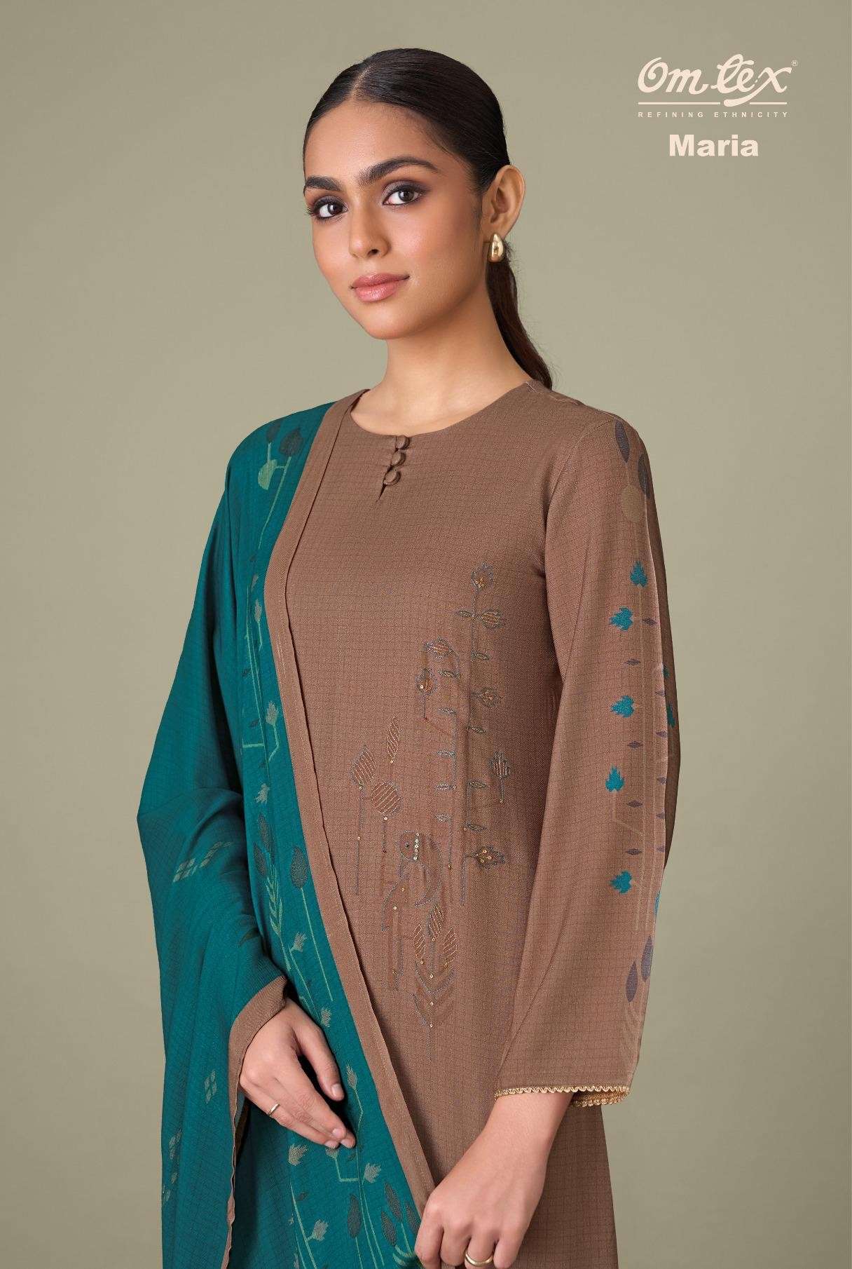 maria  by omtex 8651 colors fancy handwork pashmin digital printed salwar kameez wholesale price surat