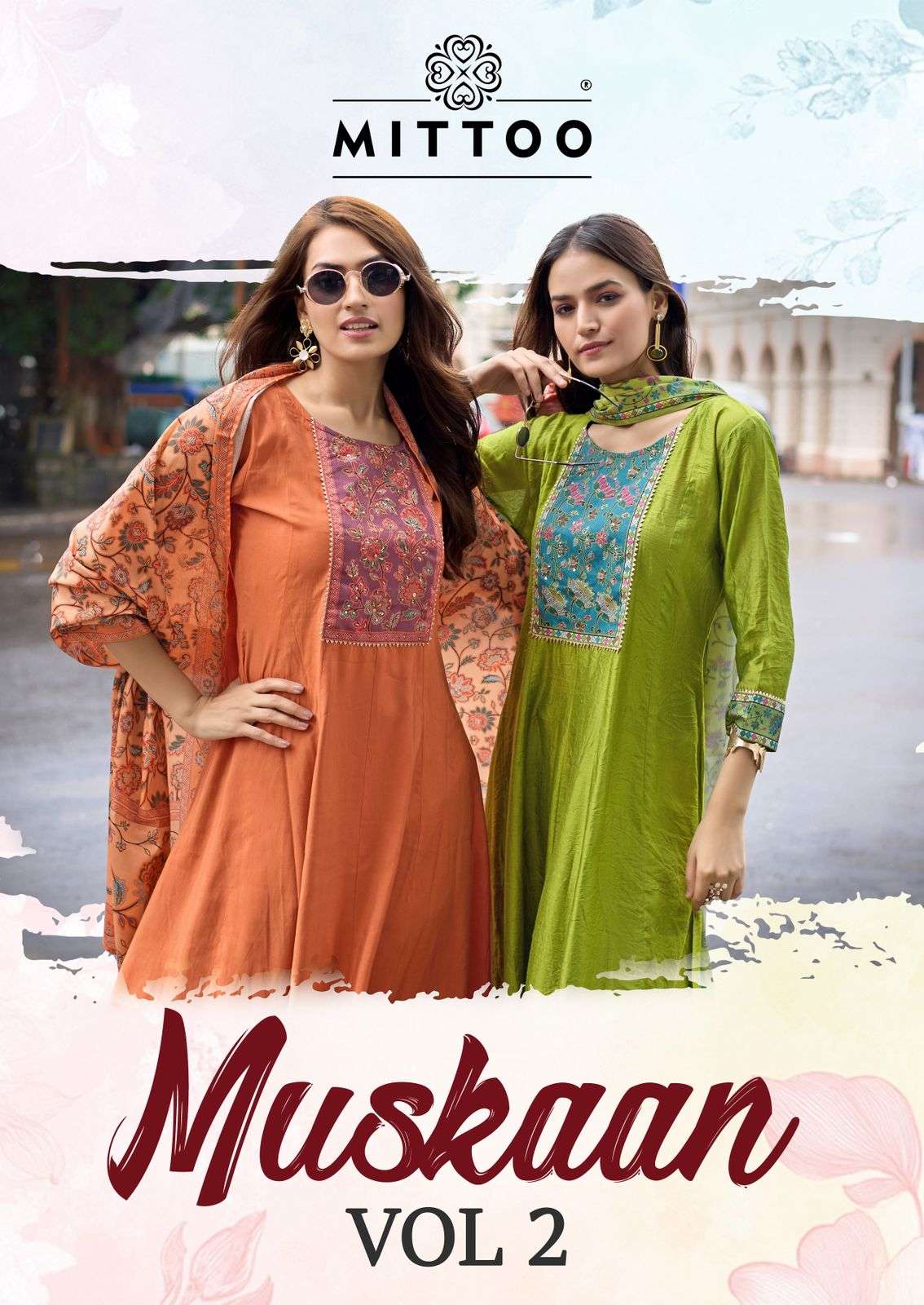 muskaan vol-2 by mittoo 1017-1022 series modal silk designer readymade salwar kameez wholeslae price surat