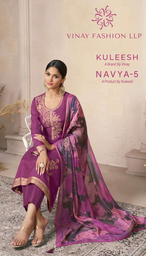 navya vol-5 by vinay fashion 74851-74854 series exclusive designer viscose muslin suit wholesale price surat