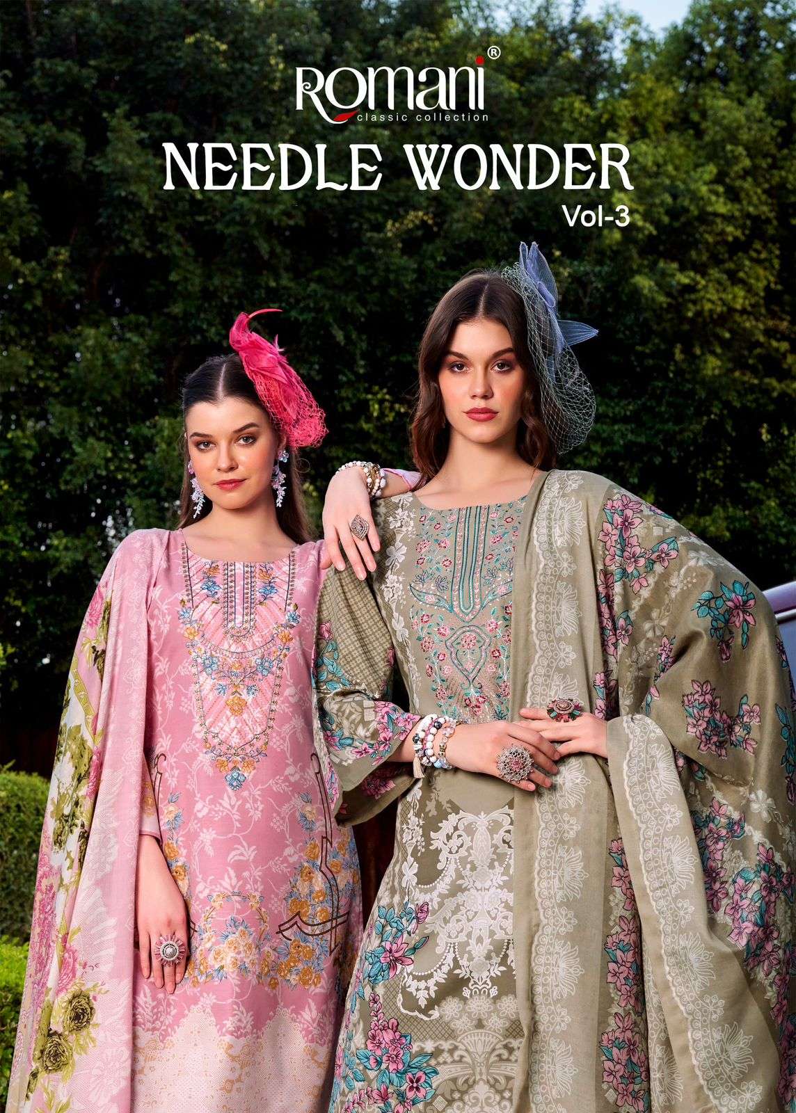 needle wonder vol-3 by romani embroidered soft cotton salwar kameez wholesale price surat