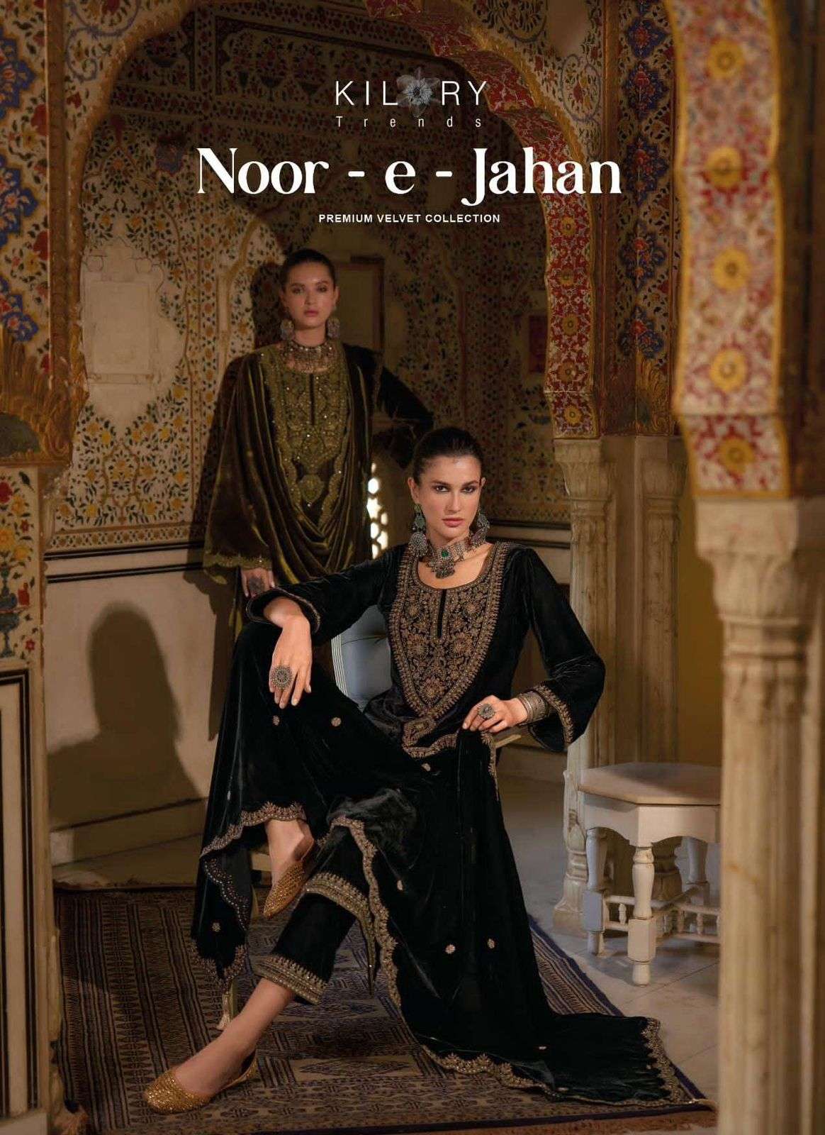noor-e-jahan by kilory trends fancy embroidered velvet salwar kameez wholesale price surat