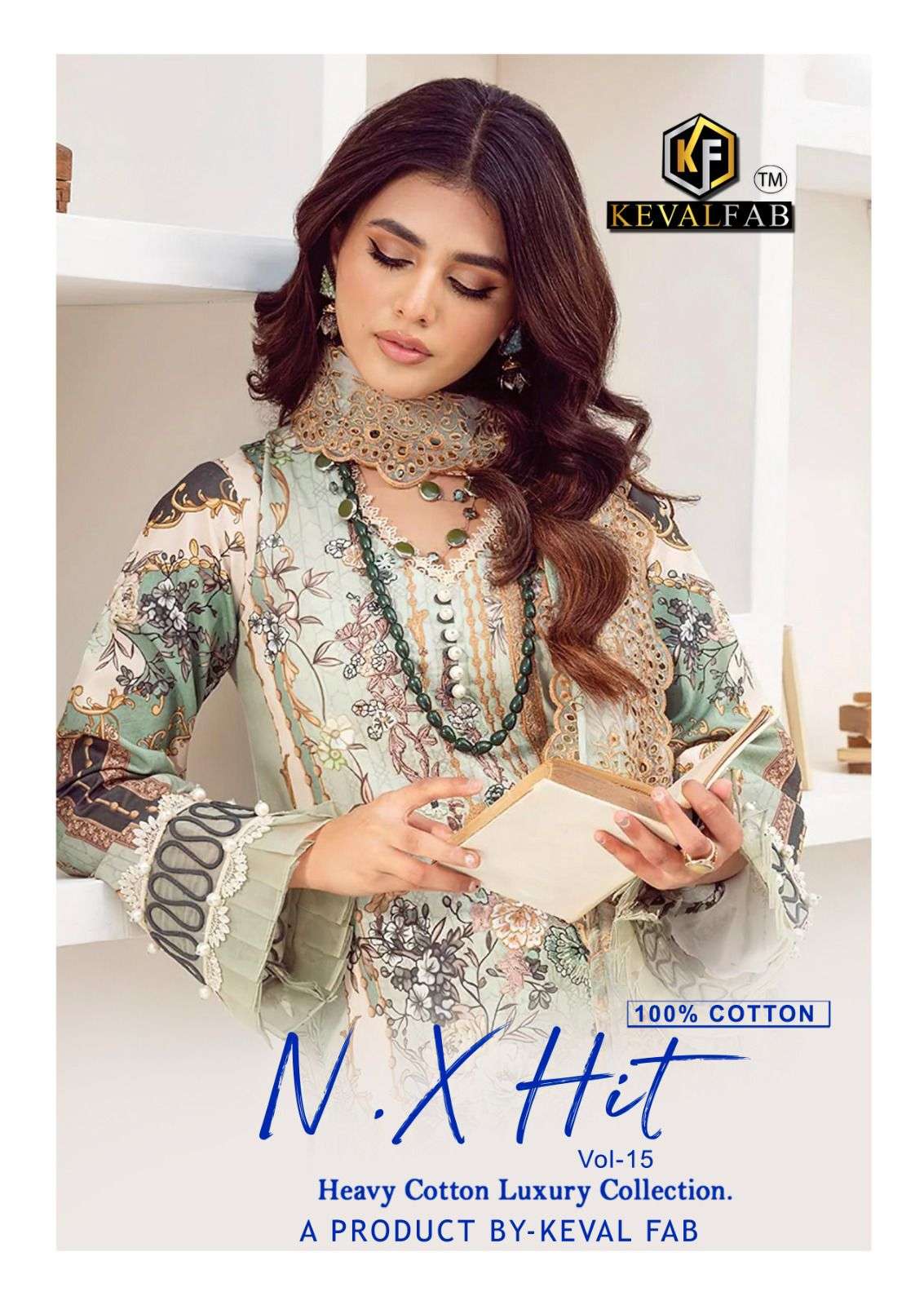 nx hit vol-15 by keval fab 15001-15006 series cotton designer pakistani suit wholesale price surat