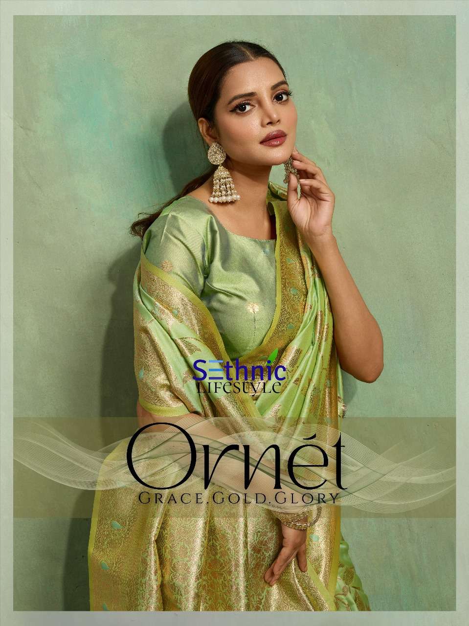ornet by sethnic lifestyle 101001-101010 series designer party wear banarasi silk saree wholesale price surat