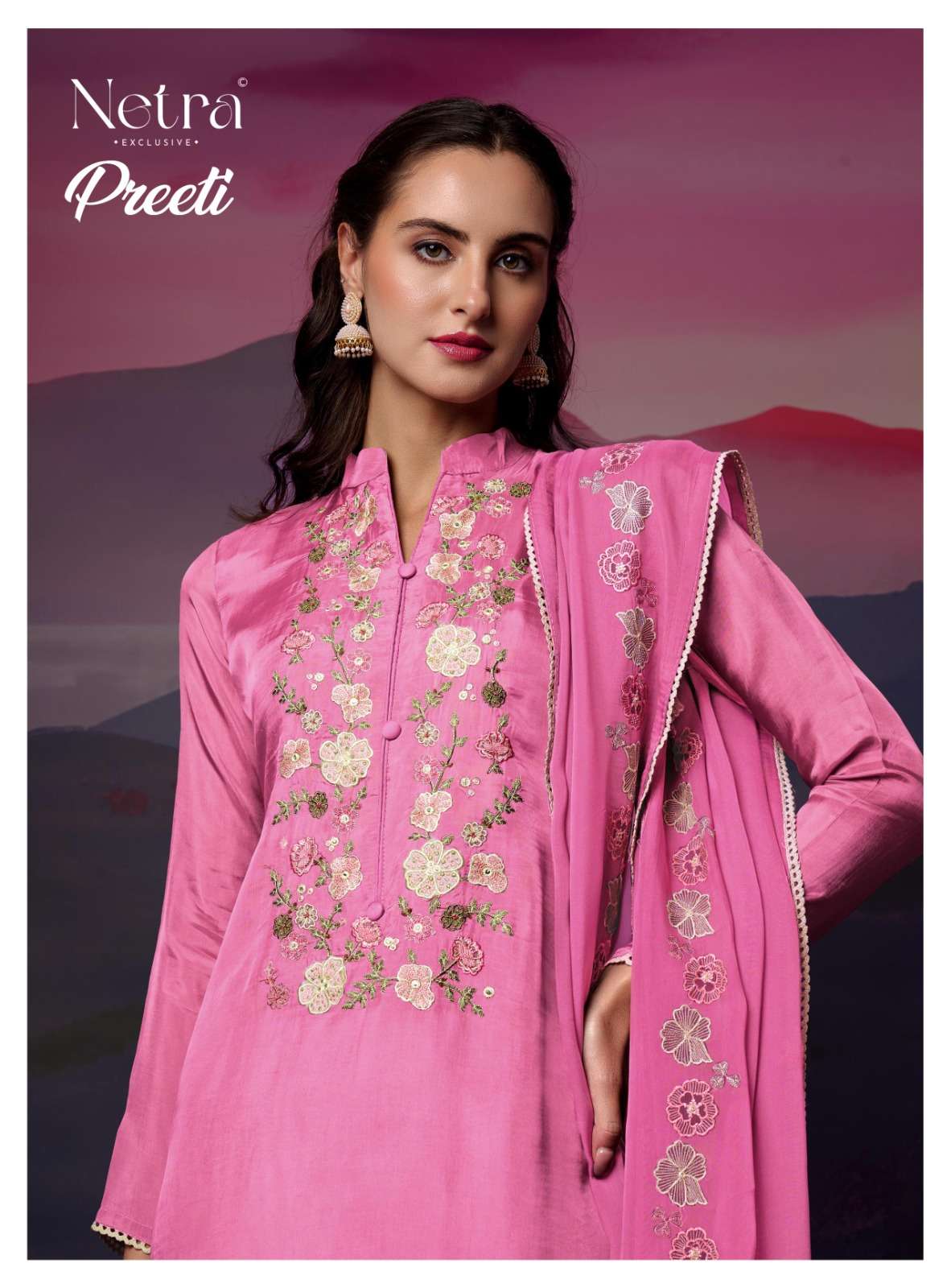 preeti by netra 1132 colors fancy embroidered bemberg salwar suit wholesale price surat