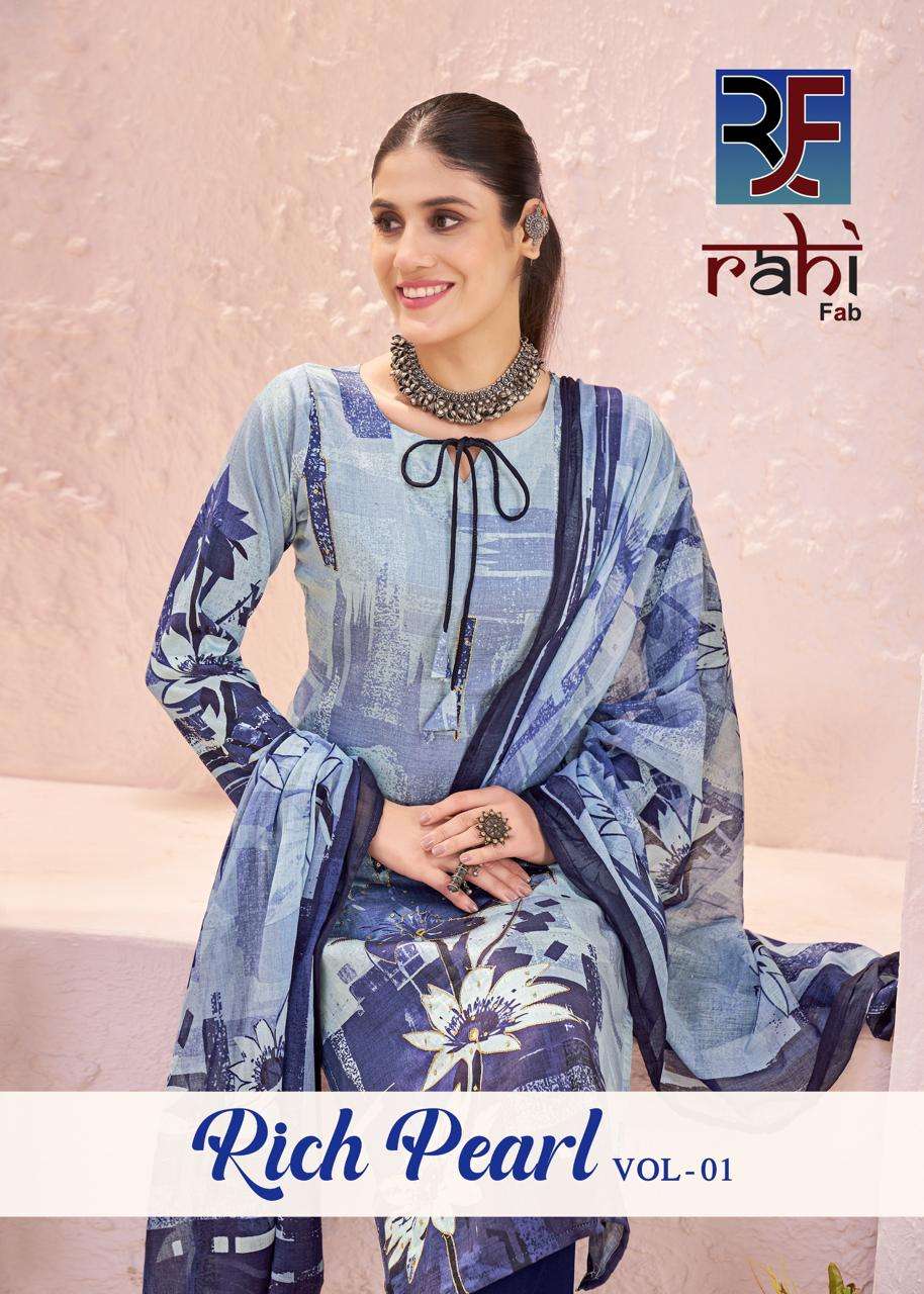 rahi fab rich pearl vol-1 1001-1008 series jam satin designer suit wholesale price surat