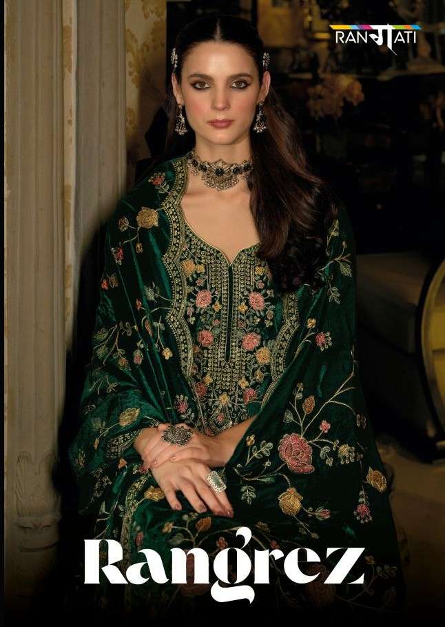 rangrez by rangati colors exclusive designer winter wear velvet salwar kameez wholesale price surat