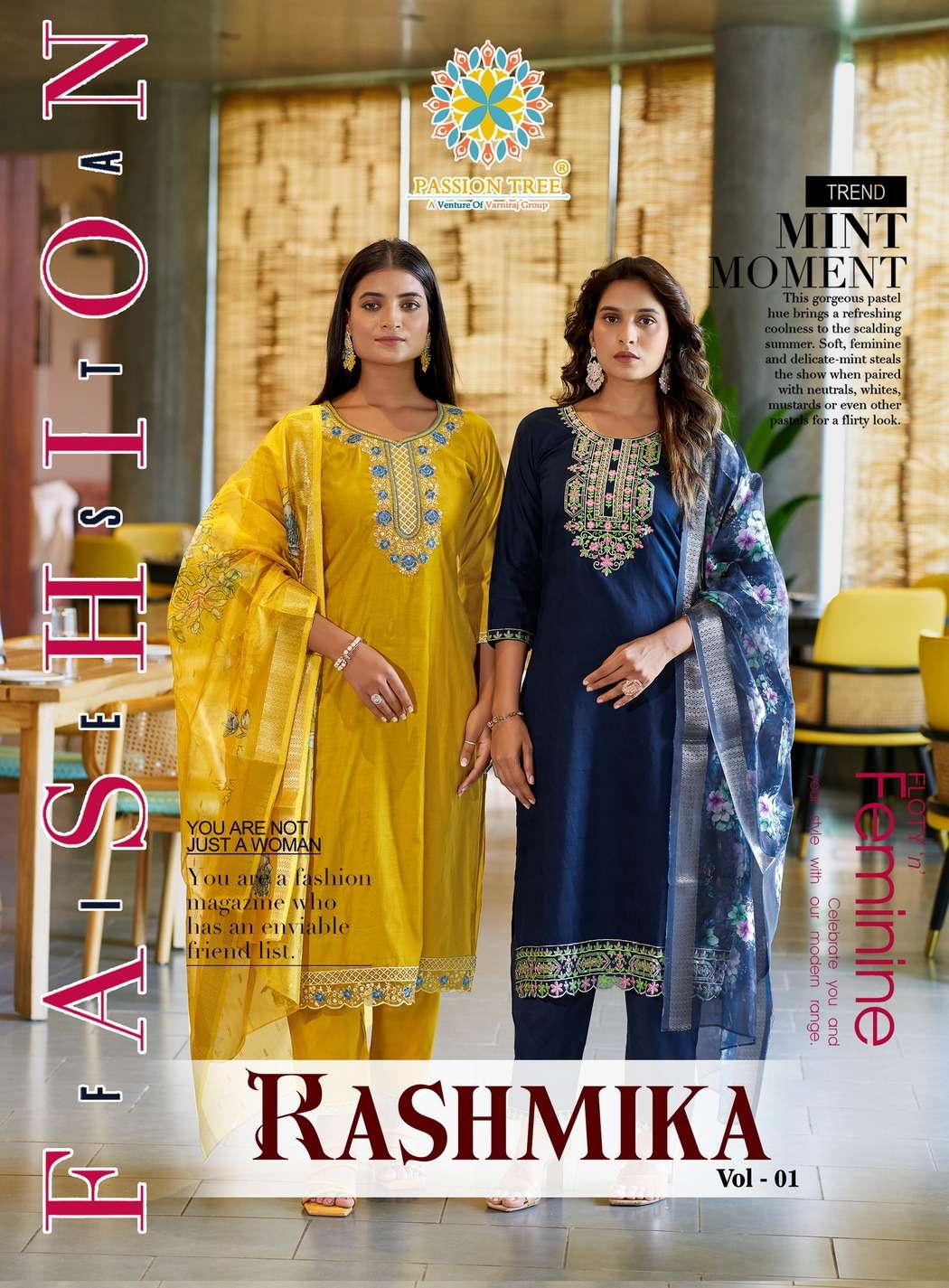 rashmika vol-1 by ossm 1001-1008 series fancy embroidered viscose silk readymade kurti wholesale price surat