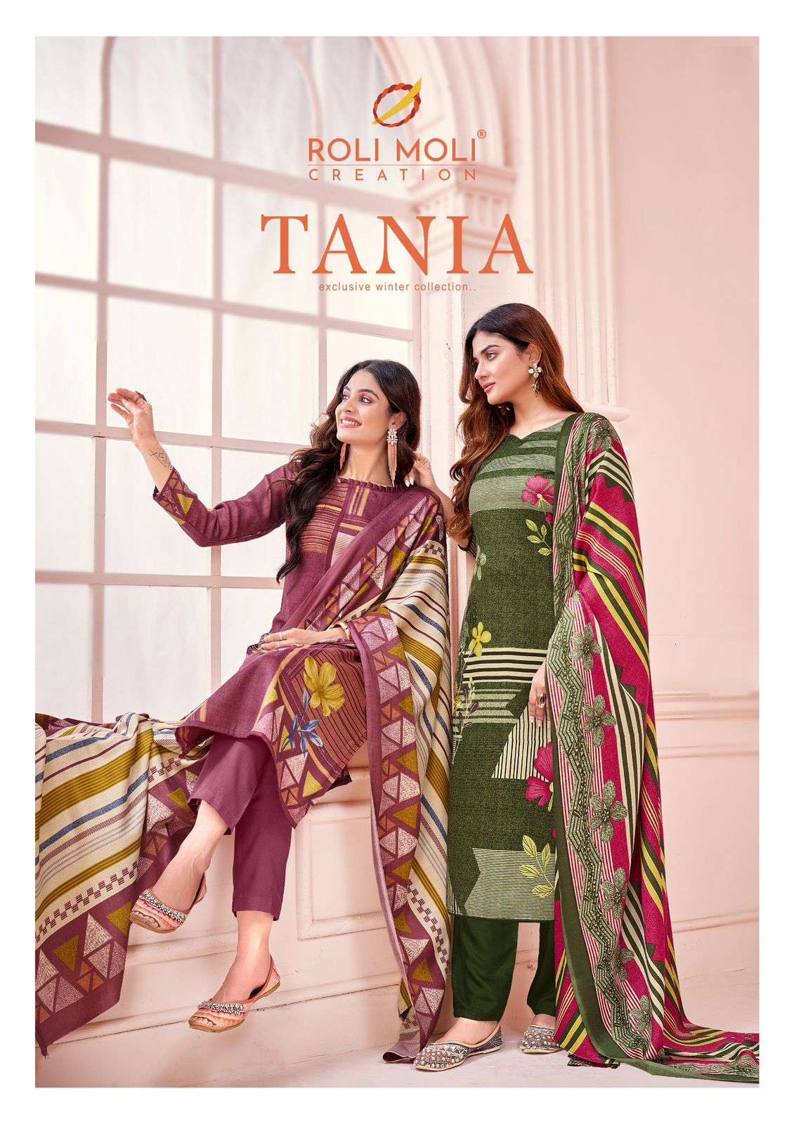 roli moli creation tania fancy diamond work pashmina salwar kameez wholesale price surat