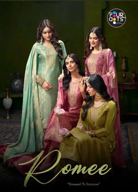 romee by four dots 1871-1874 series viscose silk jacquard salwar kameez wholesale price surat