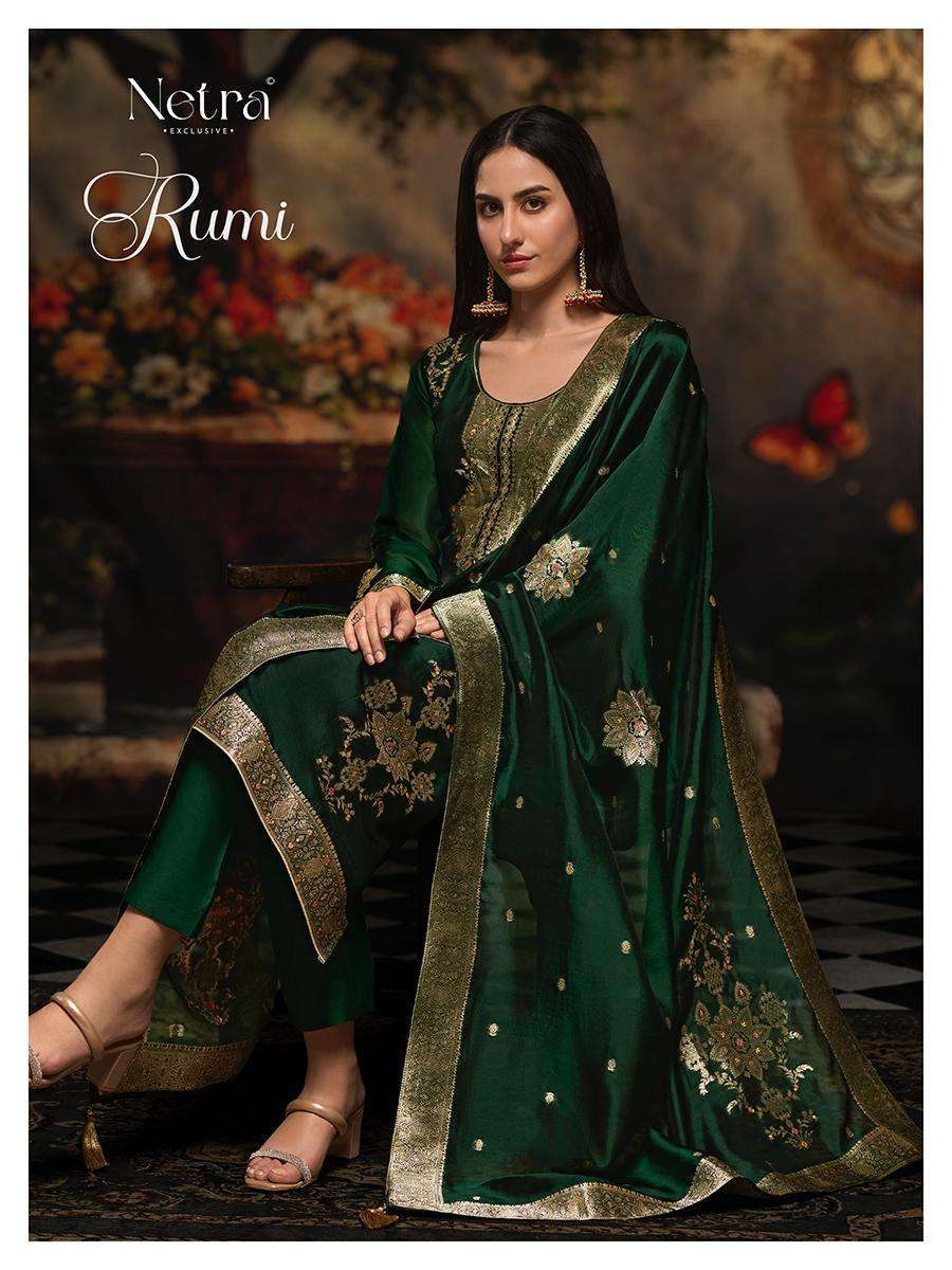 rumi by netra 1026 colors silk jacquard designer salwar suit wholesale price surat