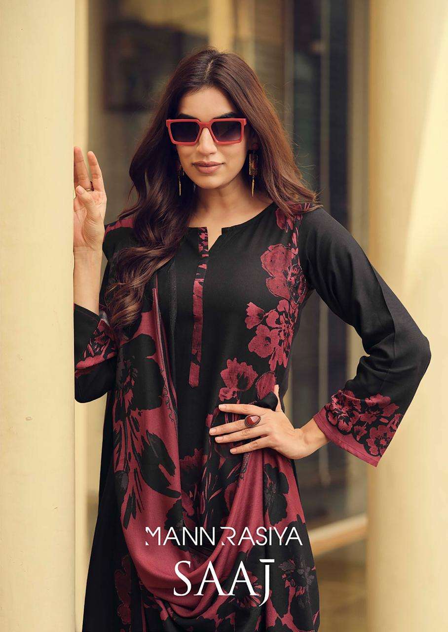 saaj by mannrasiya 2142-2145 series pashmina dogotal printed salwar kameez wholesale price surat