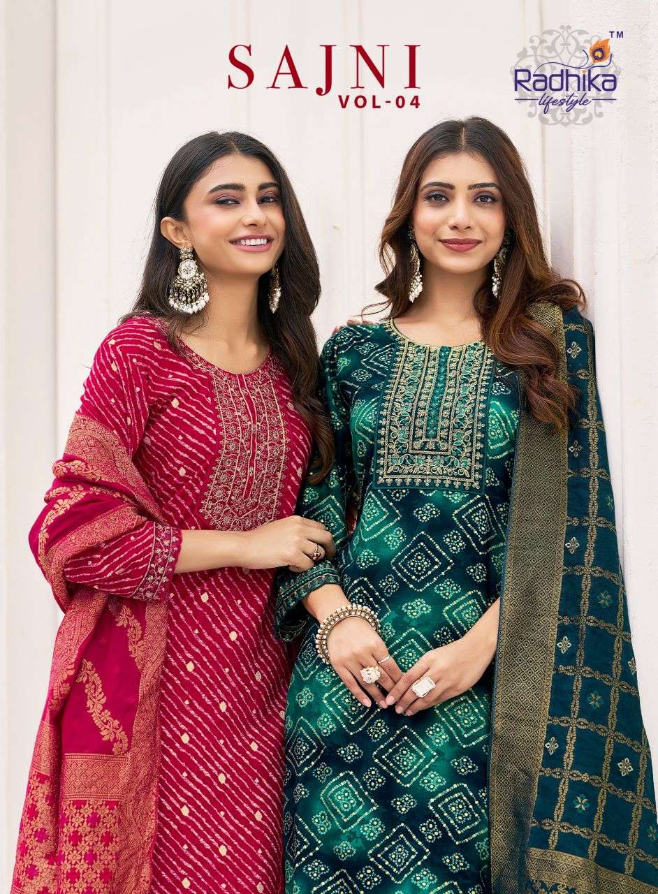 sajni vol-4 by radhika lifestyle 4001-4006 series designer printed rayon readymade kurti wholesale price surat