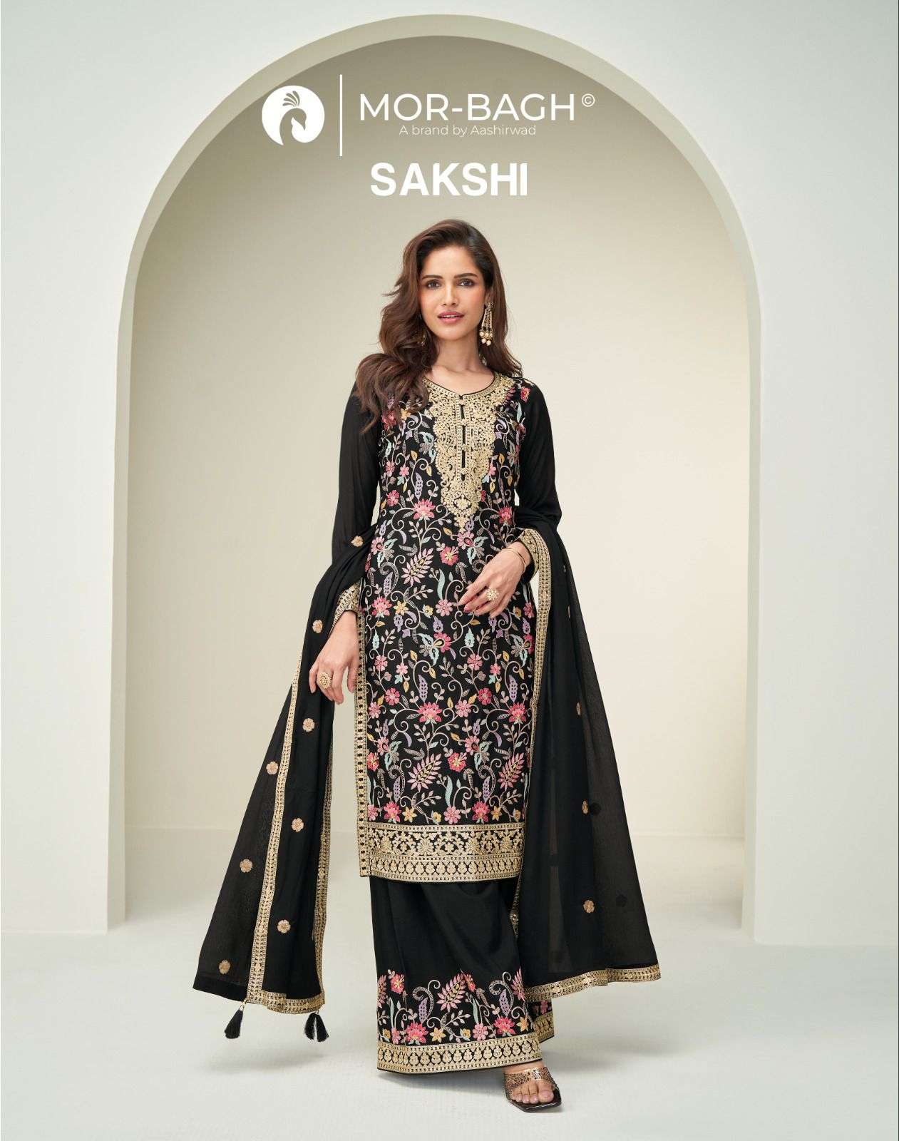sakshi by aashirwad creation 10366-10367 series chinon silk readymade salwar kameez wholesale price surat