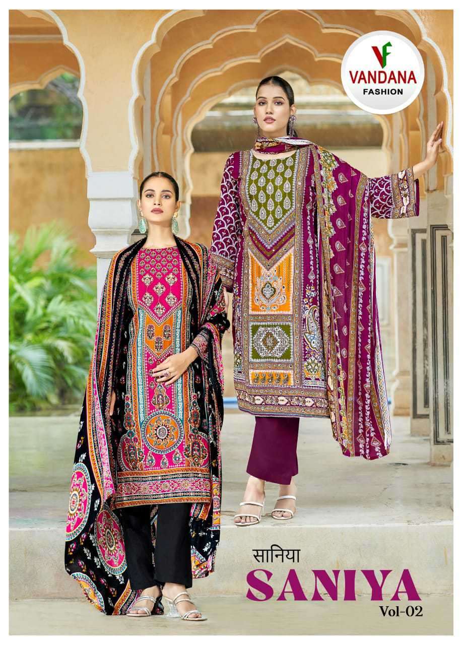saniya vol-2 by vandana fashion 2001-2006 series rayon designer salwar kameez wholesale price surat