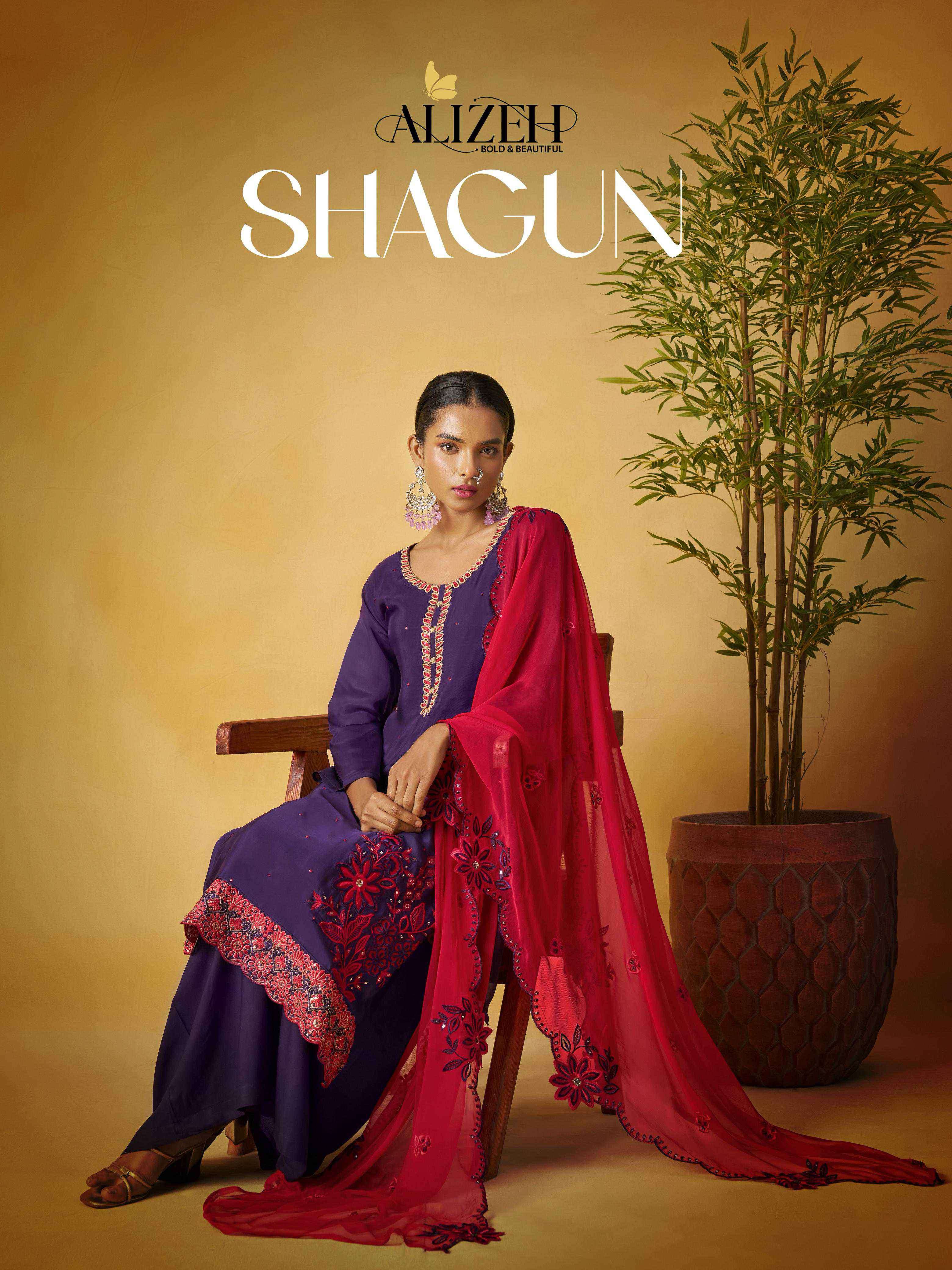  shagun vol-1 by alizeh exclusive designer organza salwar kameez wholesale price surat