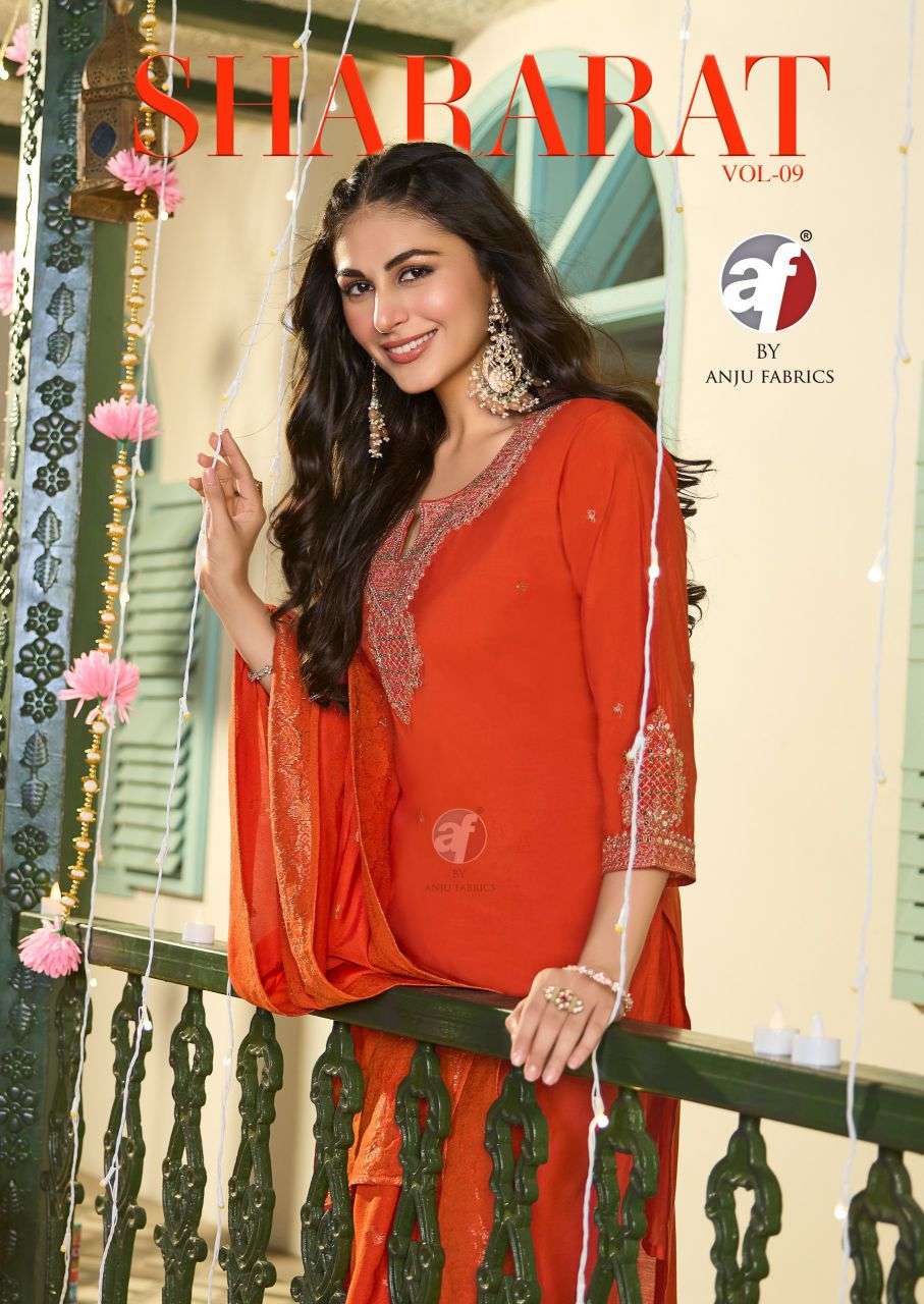 shararat vol-9 by anju fabric 4281-4285 series modal silk readymade kurti wholesale price surat