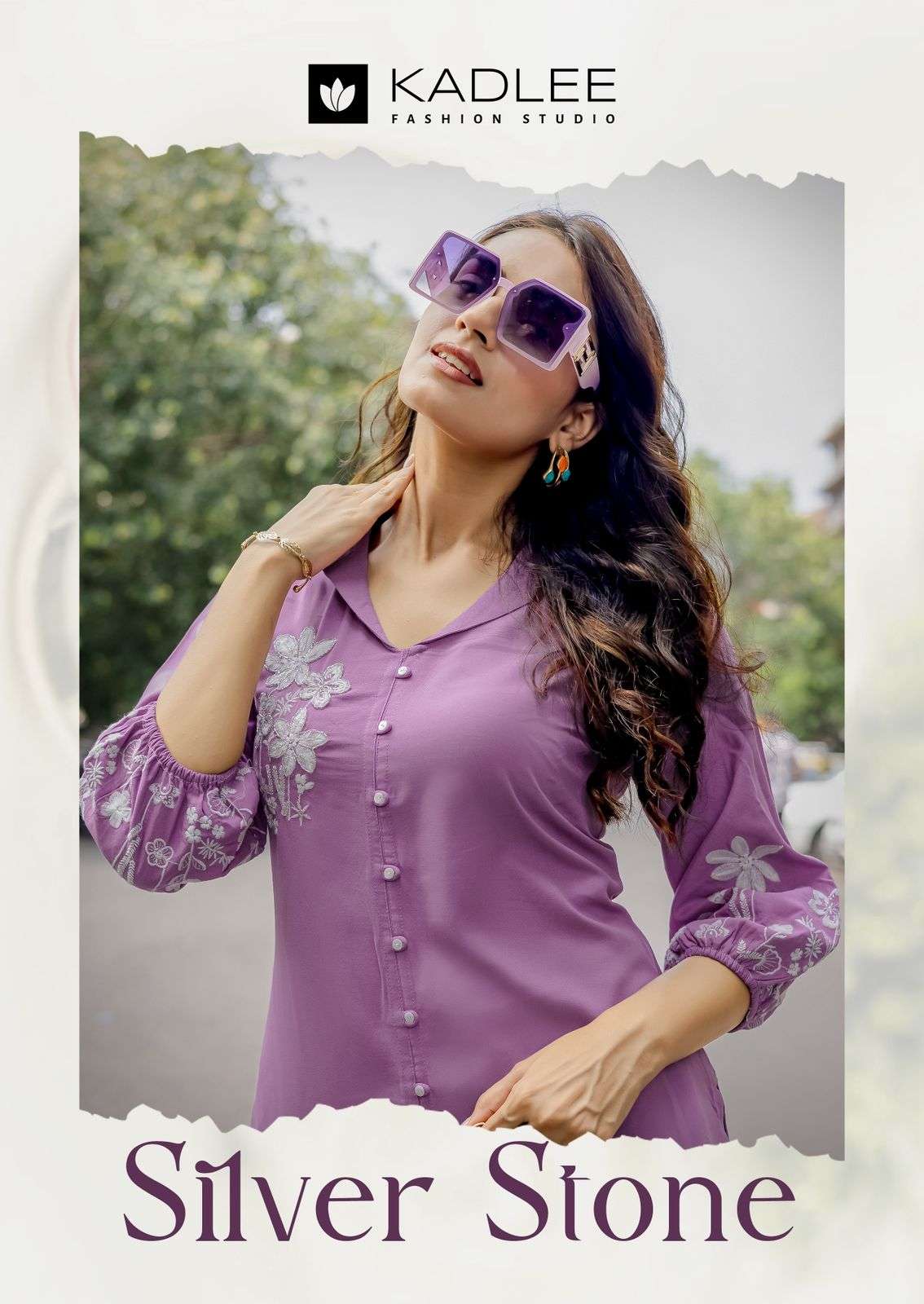 silver stone by kadlee 2001-2006 series fancy handwork designer rayon kurti wholesale price surat