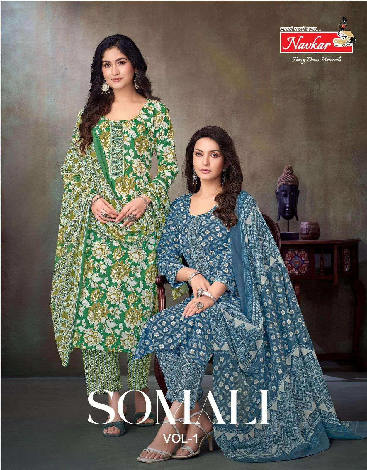 somali vol-1 by navkar 1001-1008 series cotton cambric embroidered suit wholesale price surat