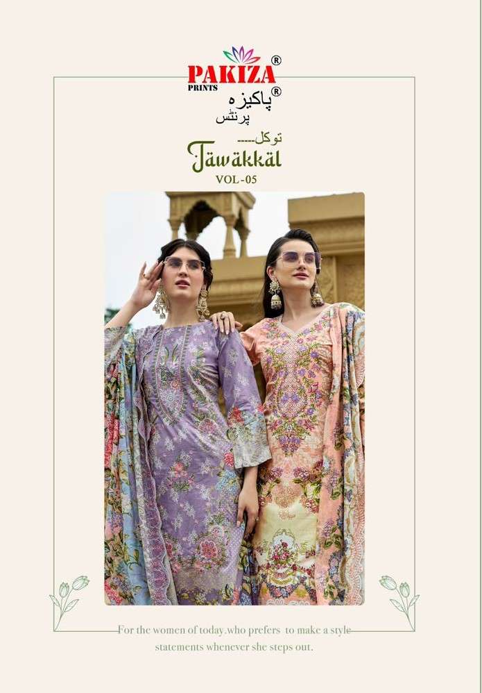 tawakkal vol-5 by pakiza print 5001-5008 series lawn designer salwar kameez wholesale price surat