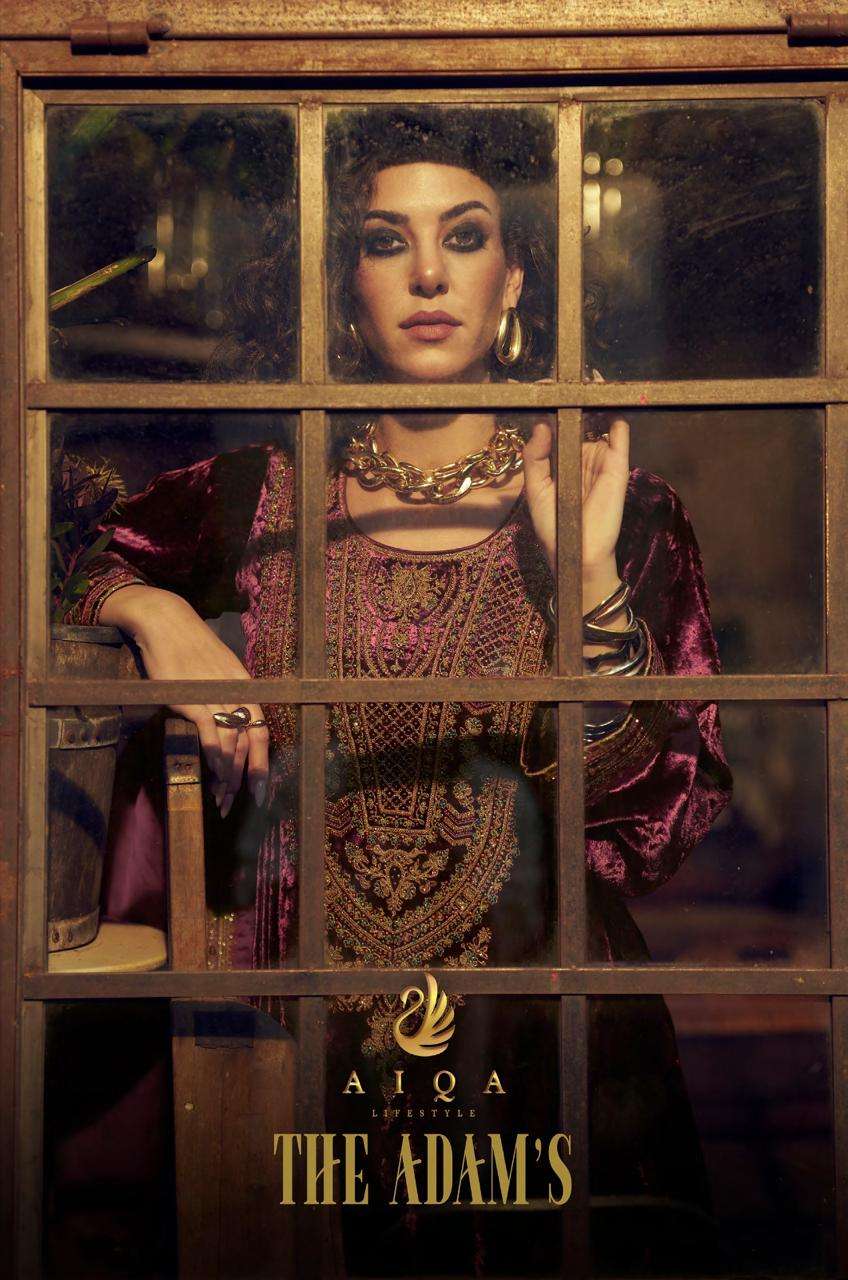  the adams by aiqa 2101-2106 series handwork viscose velvet salwar kameez wholesale price surat