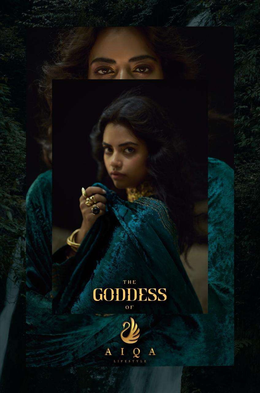 the goddess by aiqa colors winter wear designer velvet suit wholesale price surat