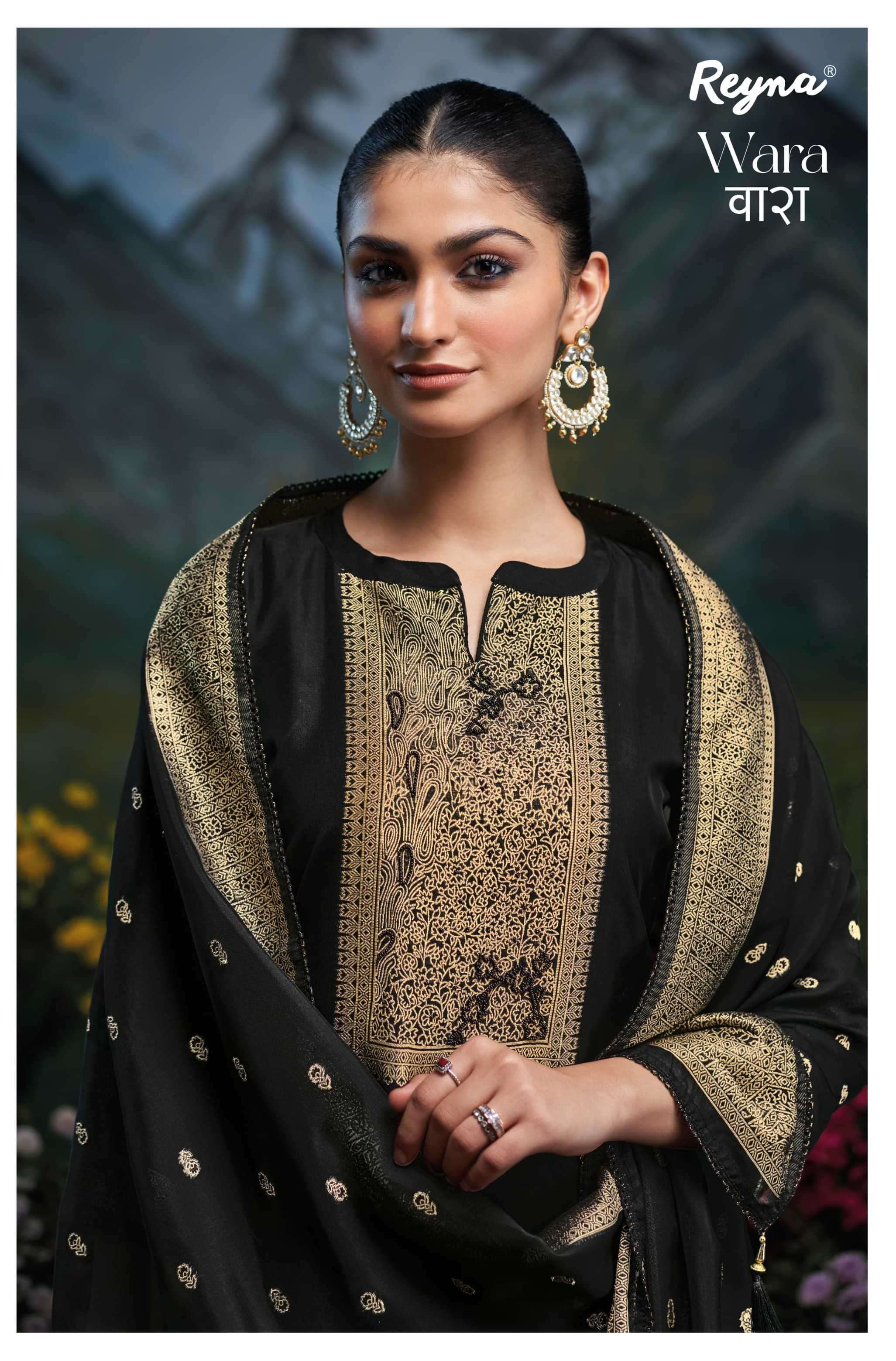 wara by reyna 10367-10371 series fancy handwork sil jacquard suit wholeslae price surat