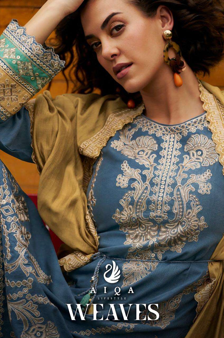 weaves by aiqa 2507-2512 series latest designer pashmina  salwar kameez wholesale price surat