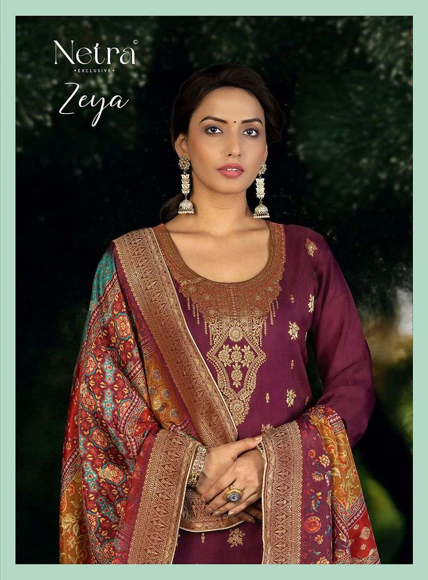 zeya by netra 1117 colors lakhnavi silk designer salwar kmaeez wholesale price surat