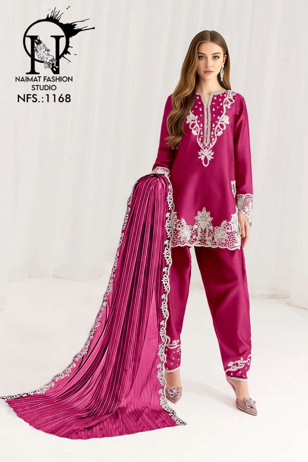 1168 by naimat exclusive designer satin embroidered readymade salwar kameez wholesale price surat