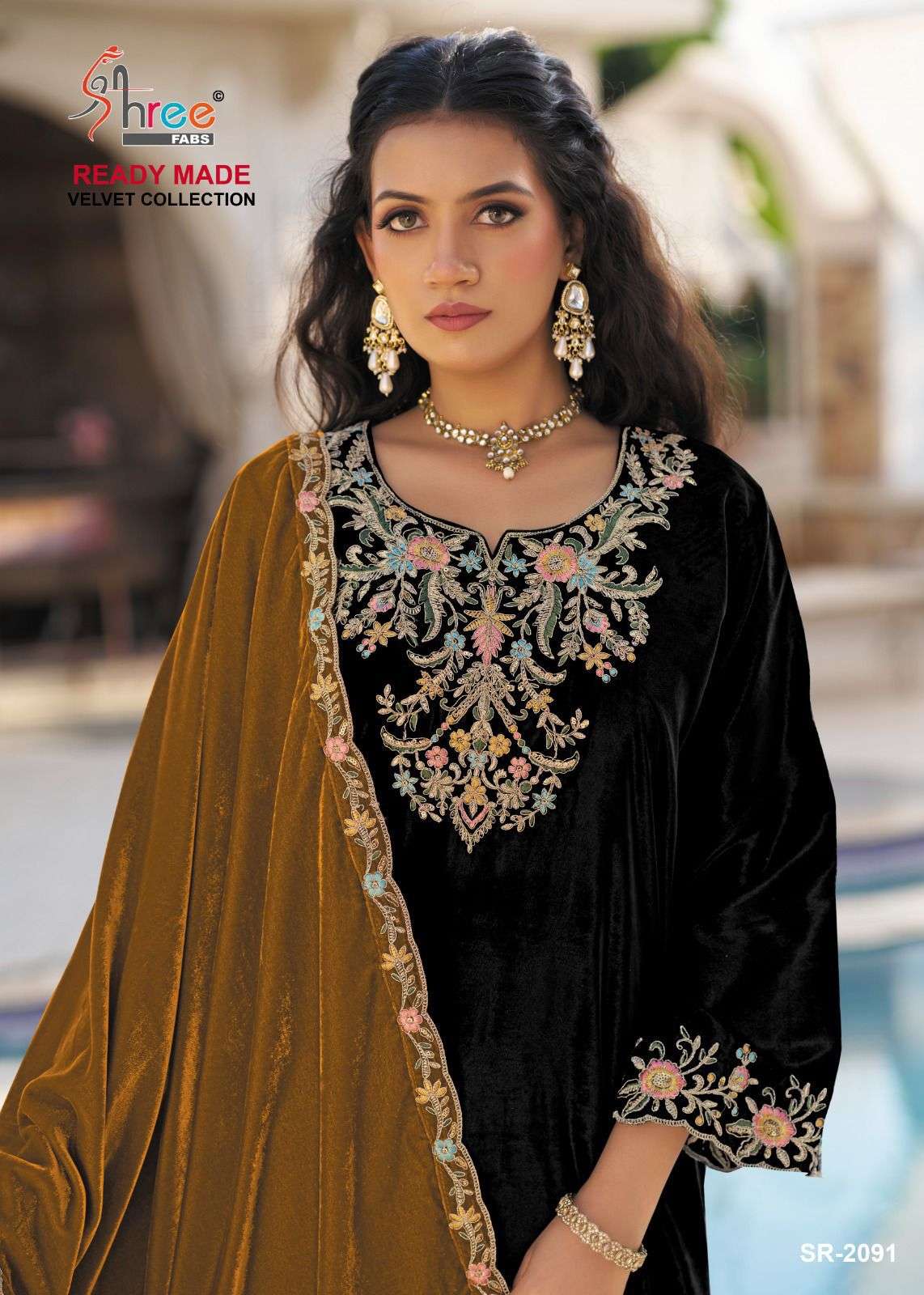 2091 by shree fabs winter wear velvet readymade salwar kameez wholesale price surat