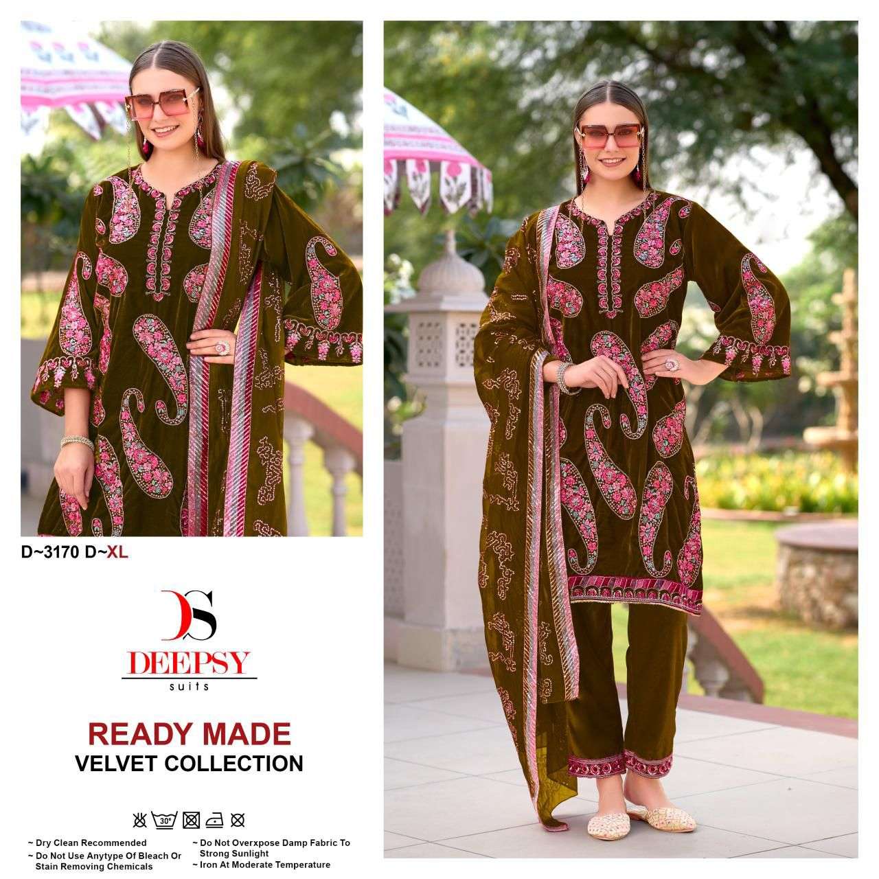 3170 by deepsy suit heavy embroidered velvet readymade salwar kameez wholesale price surat